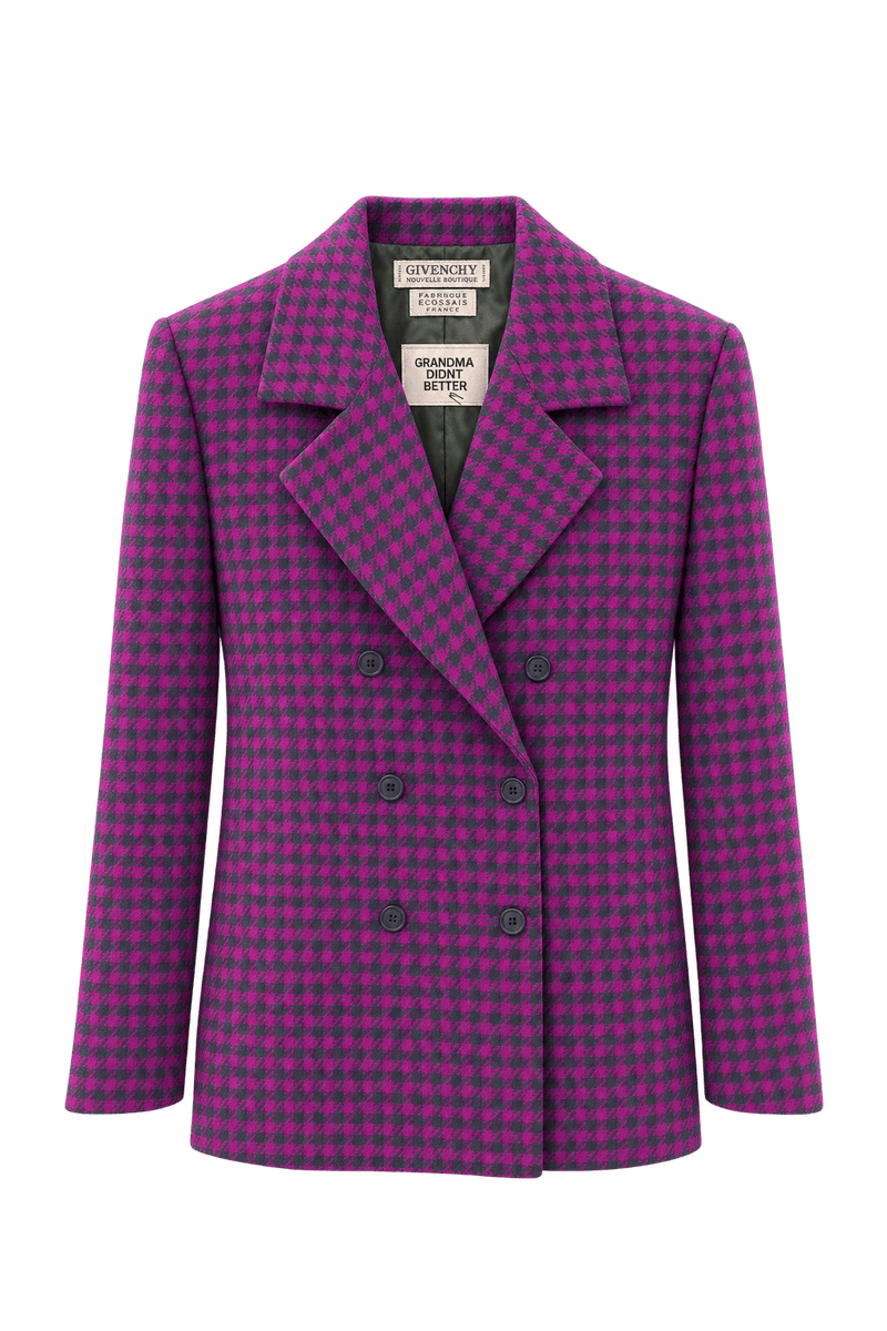 1970s Bright Magenta Wool-Blend Blazer - Front View