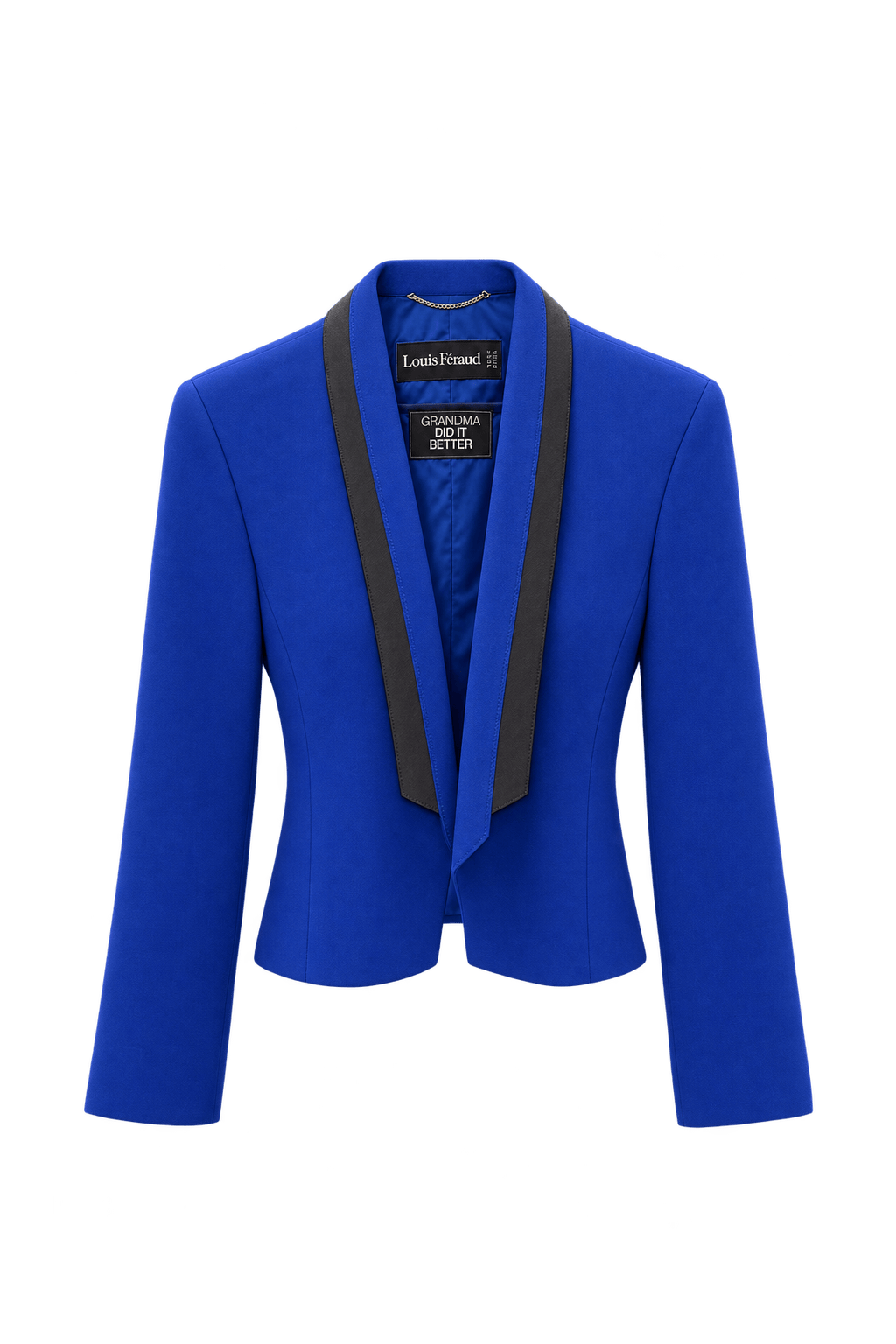 1980s Cobalt Blue Woven Blazer - Front View