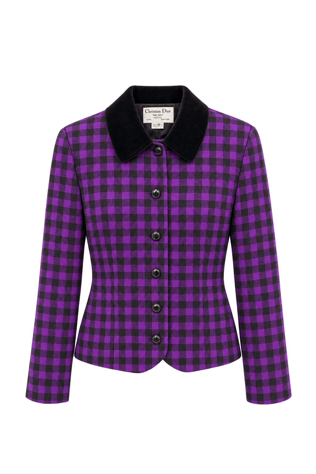 1980s Vivid Purple Woven Suiting Jacket - Front View