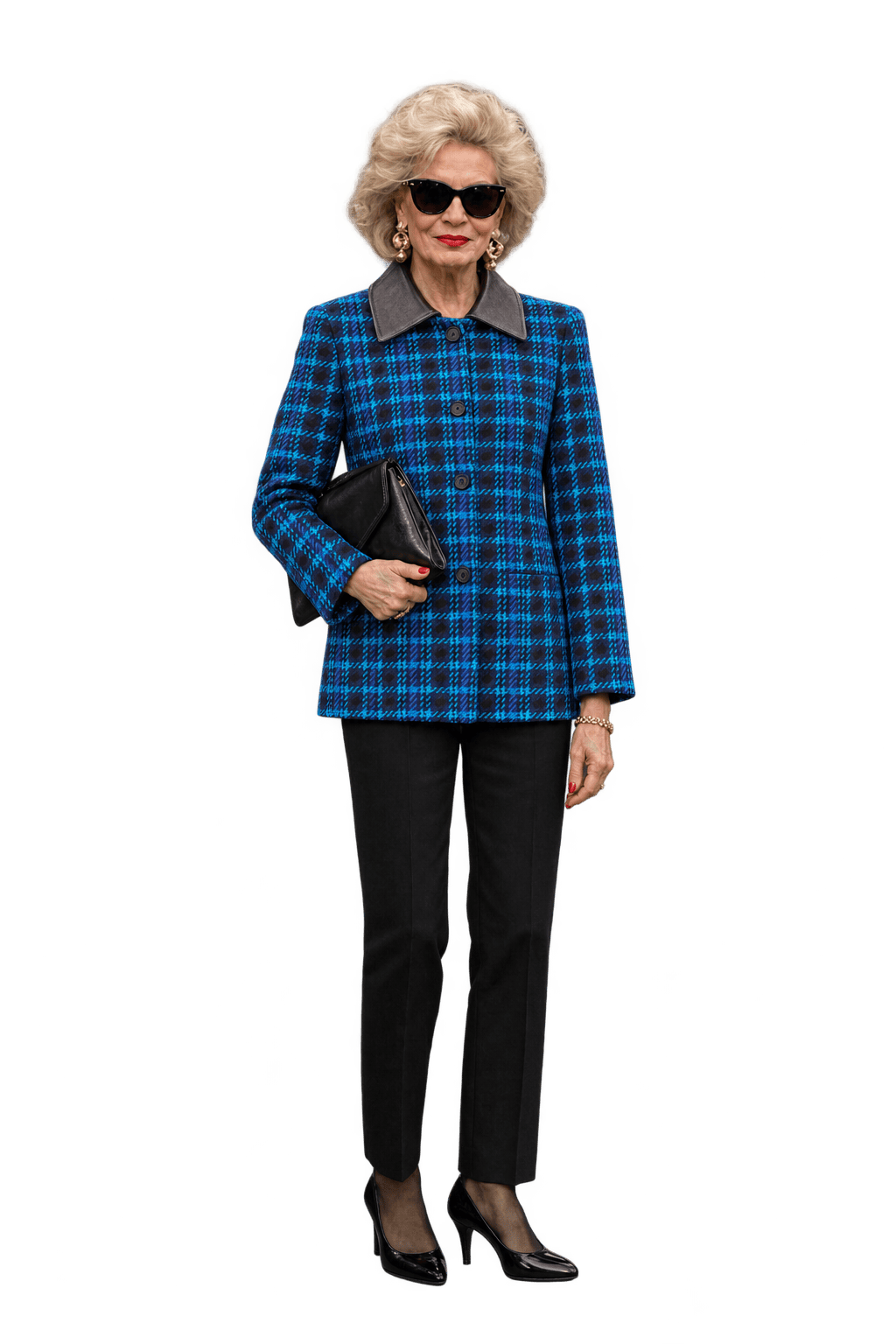 1980s Navy Blue Woven Jacket - Model