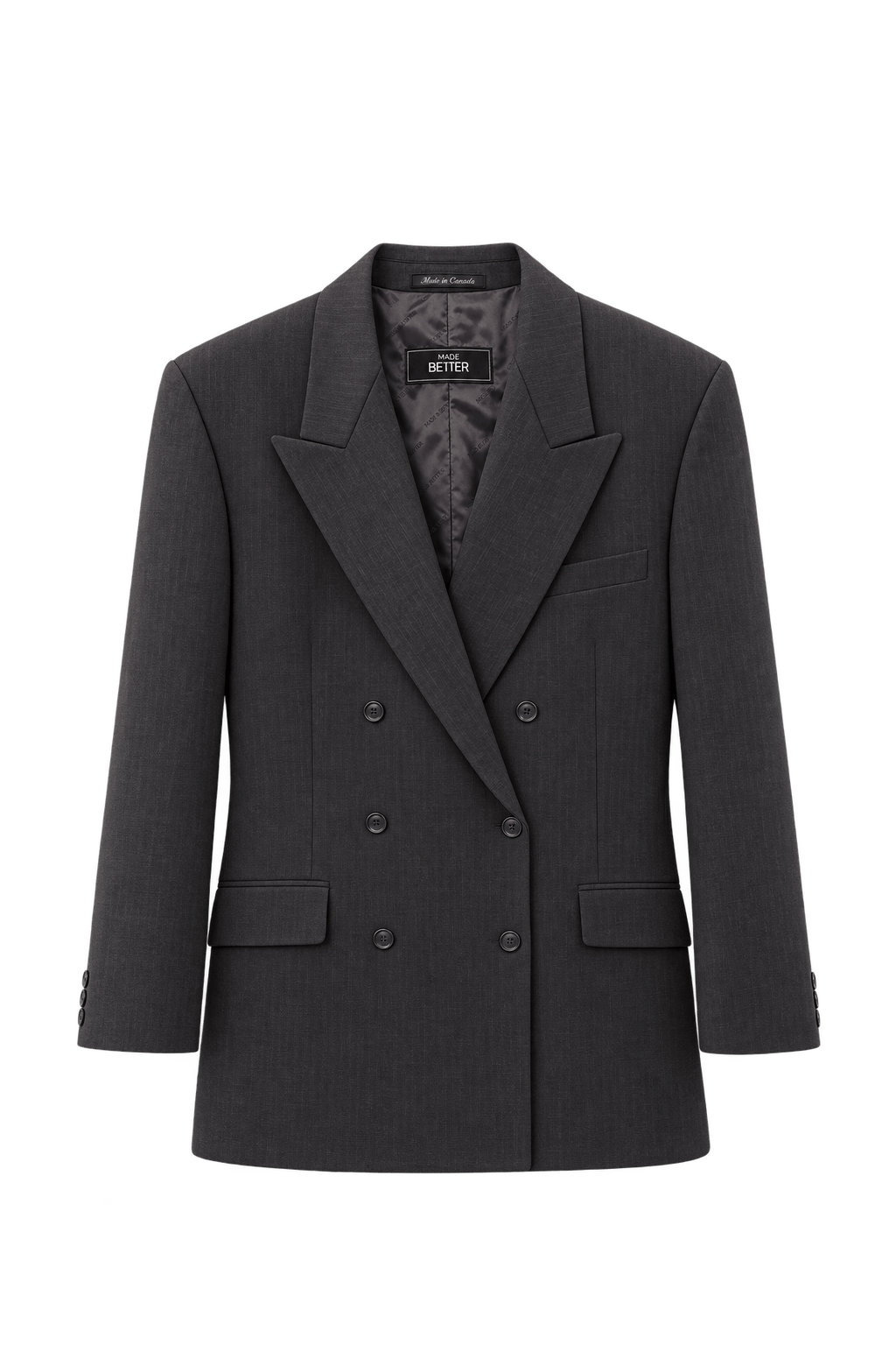 1990s Dark Charcoal Brown Woven Blazer - Front View