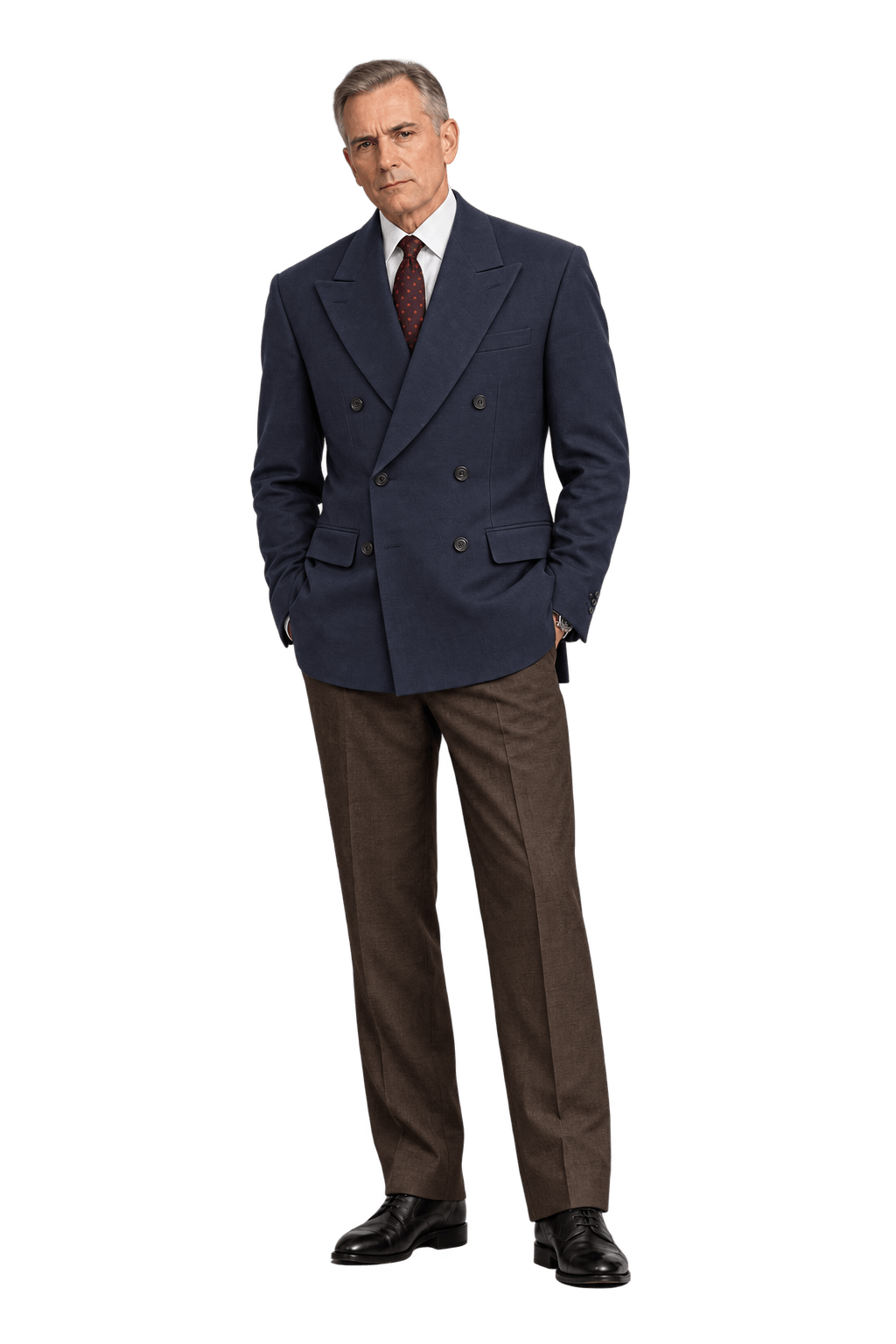 1990s Dark Navy Blue Woven Blazer - Model