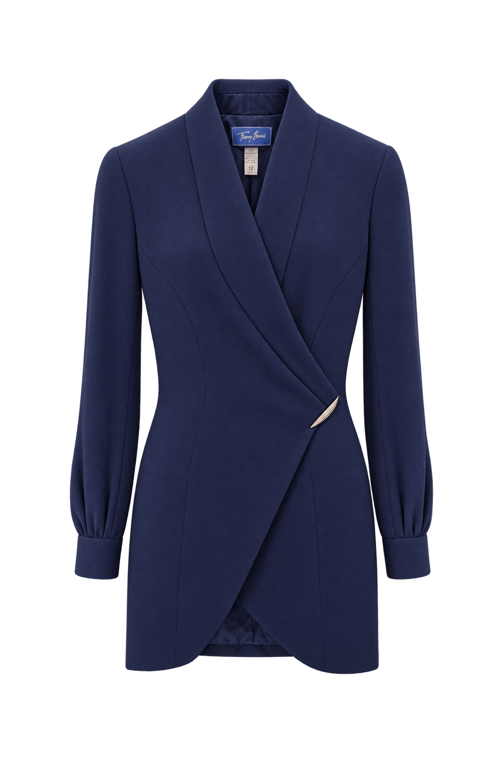 1990s Deep Navy Blue Woven Blazer - Front View