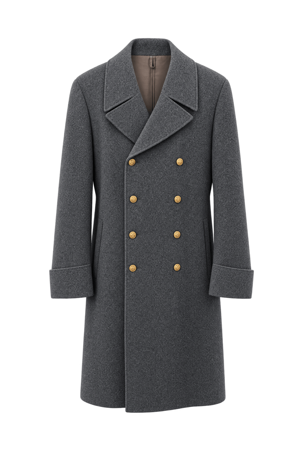 1940s Charcoal Gray Wool Coat - Front View