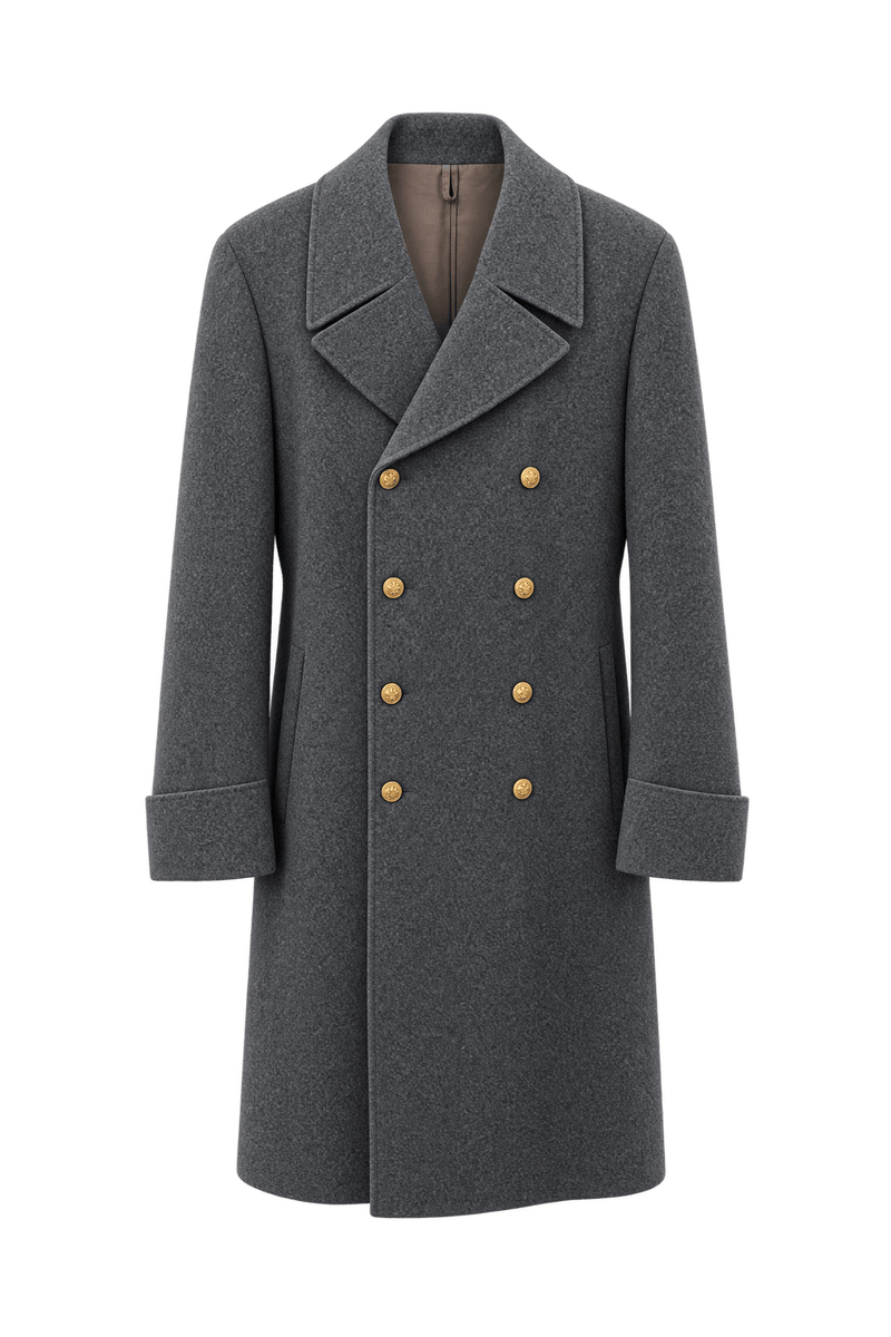 1940s Charcoal Gray Wool Coat - Front View