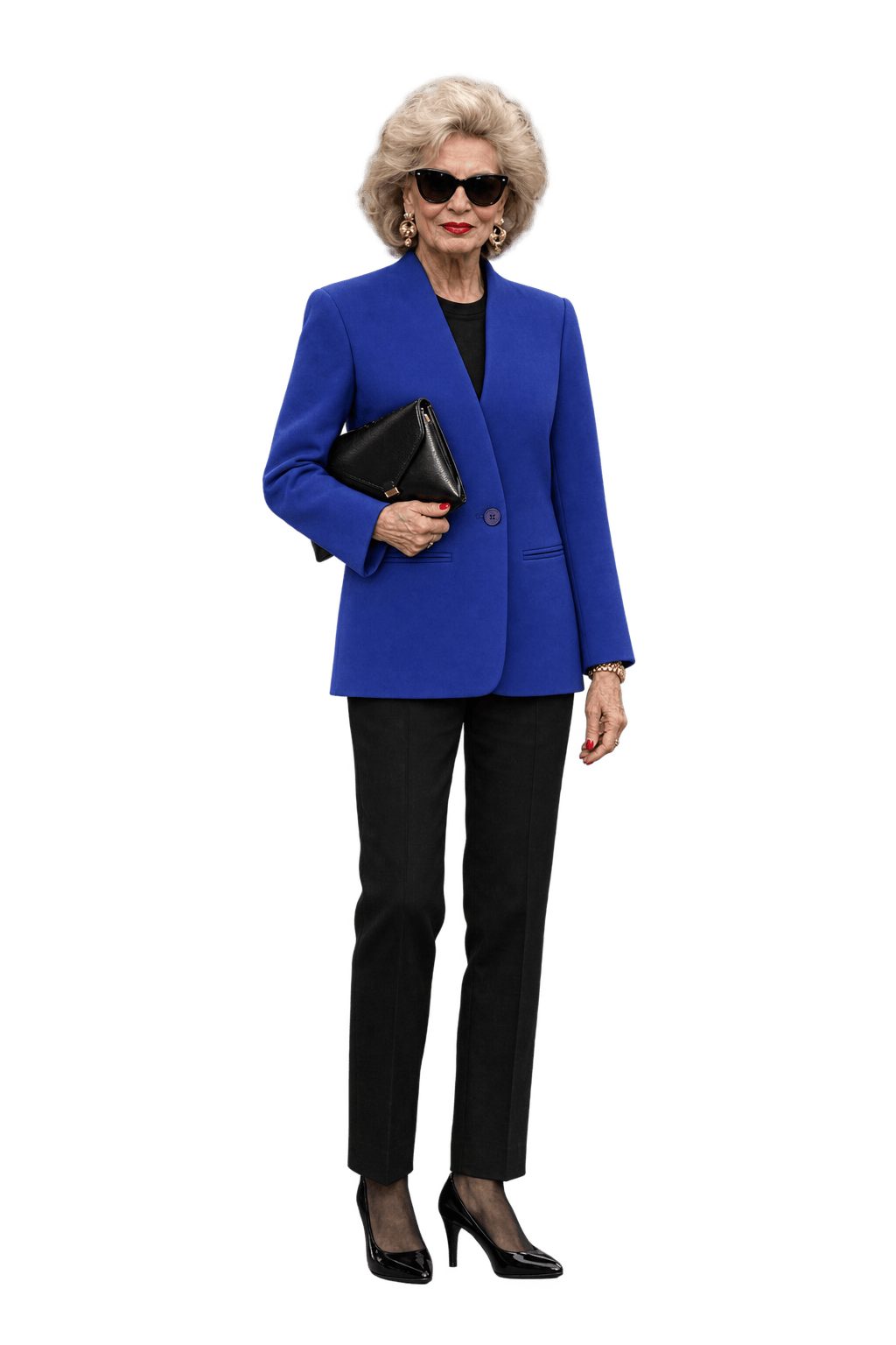1980s Cobalt Blue Wool Blazer - Model
