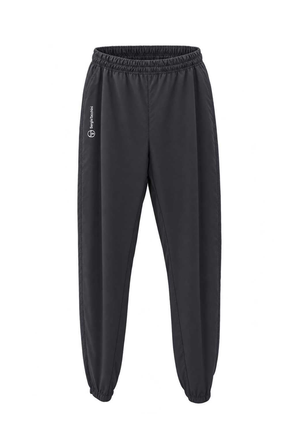 1990s Dark Navy Blue Synthetic Fabric Pants - Front View