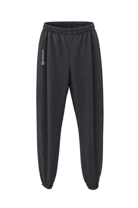 1990s Dark Navy Blue Synthetic Fabric Pants - Front View