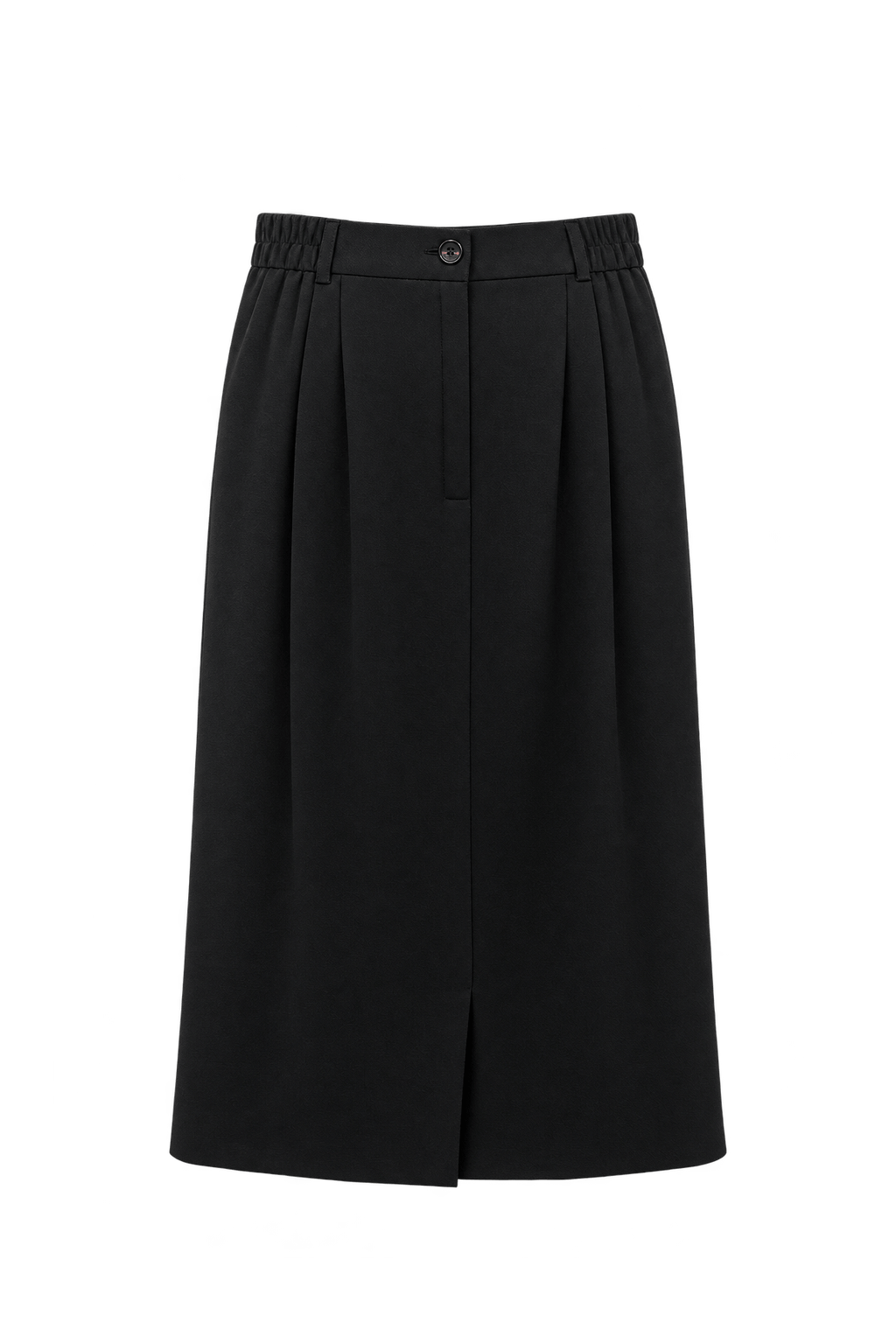 1960s Black Wool-Like Skirt - Front View