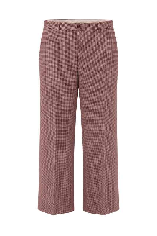 1970s Reddish Brown Wool-Like Trousers - Front View