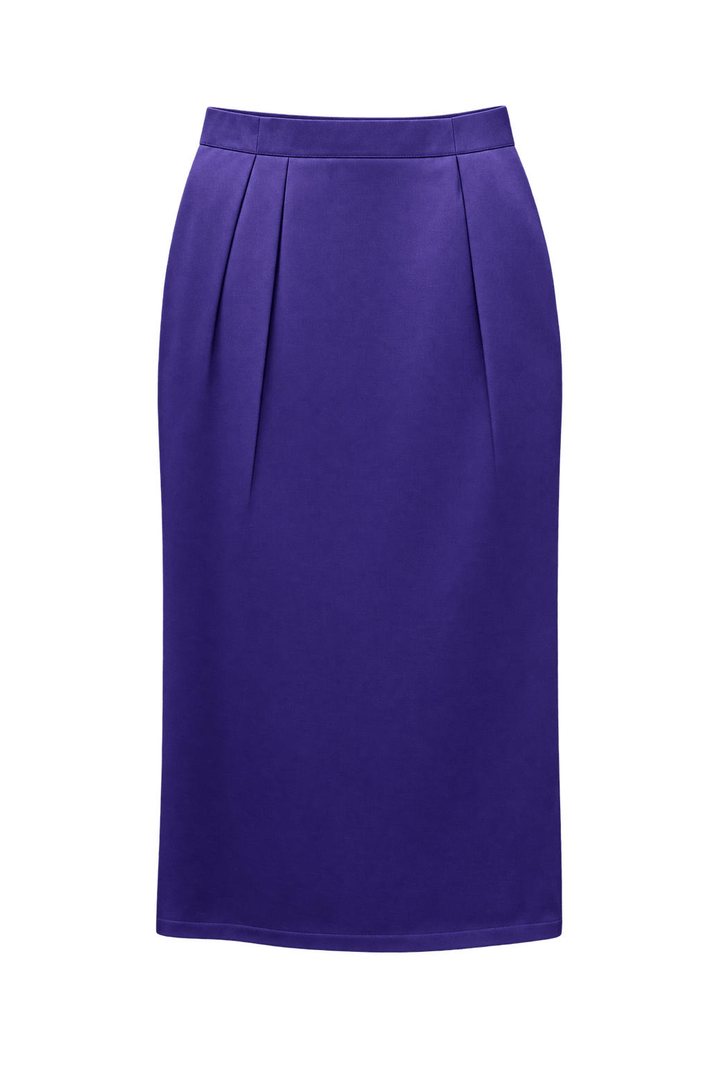 1980s Rich Violet Purple Synthetic Skirt - Front View