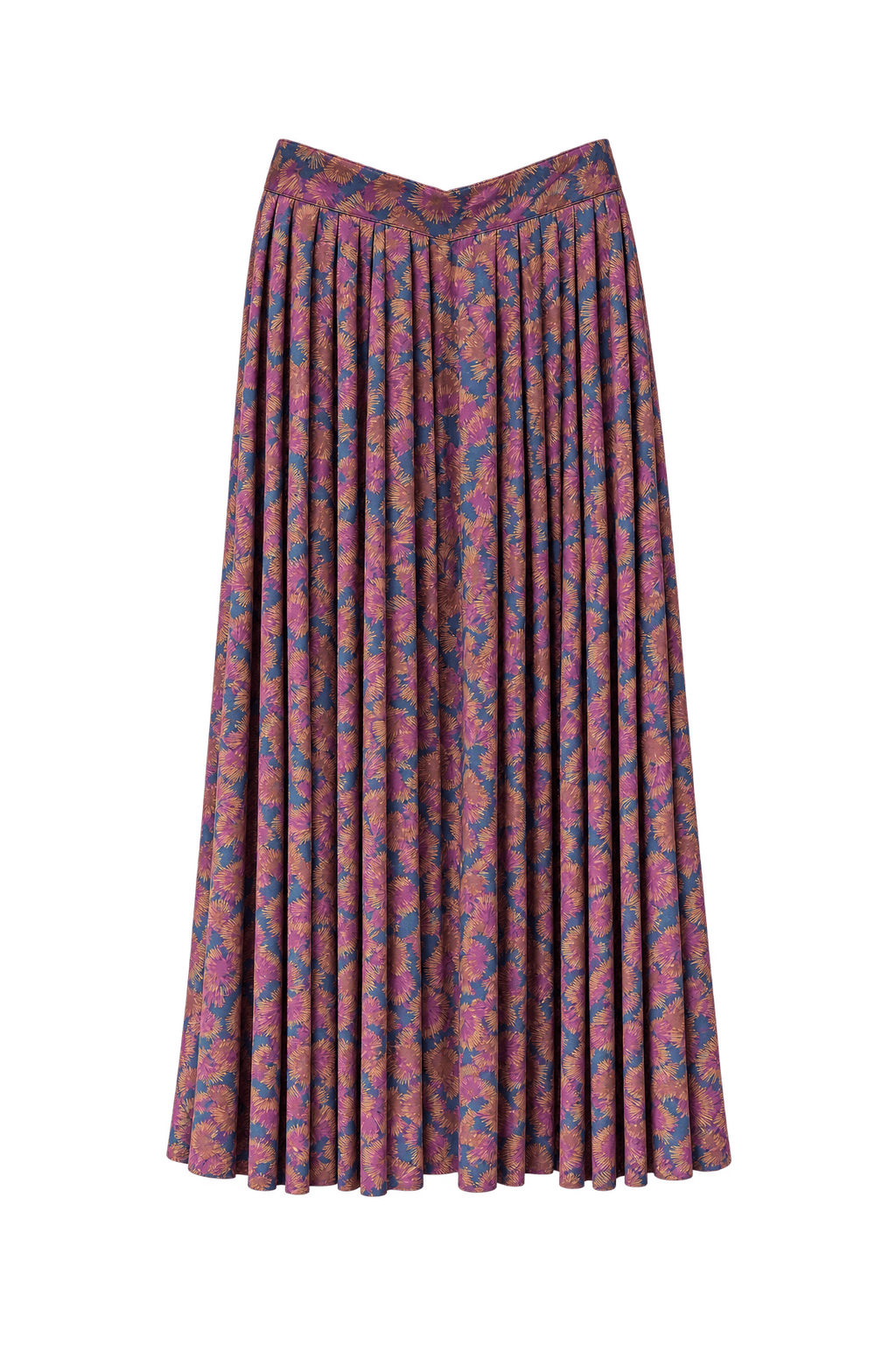 1980s Purple & Warm Brown Unverified Lightweight Woven Skirt - Front View