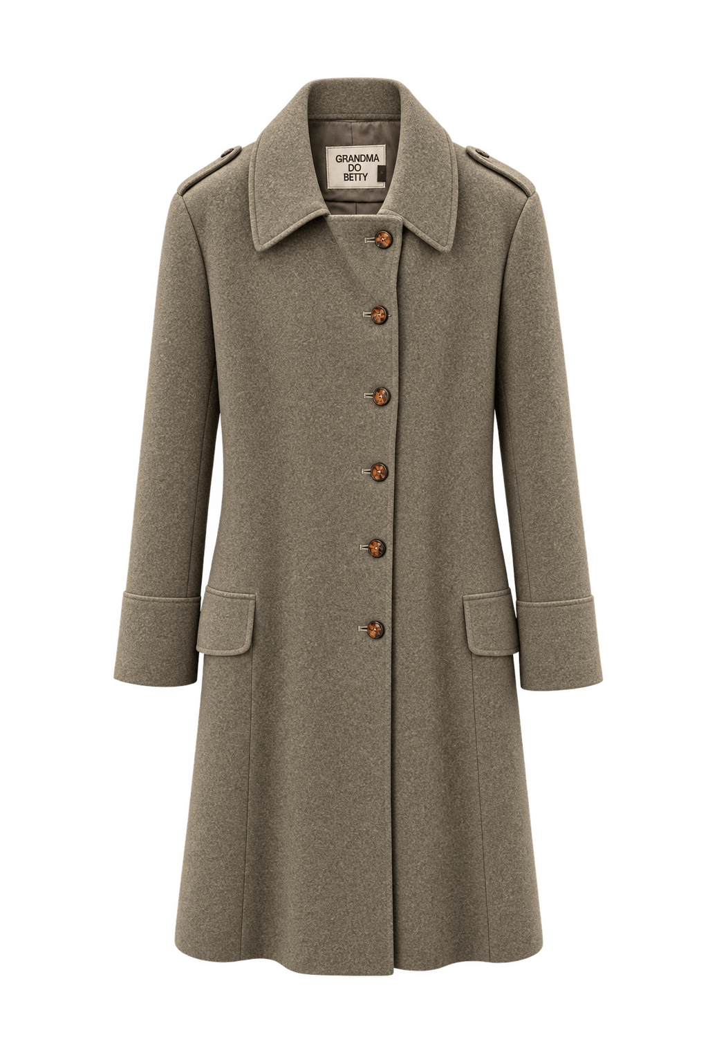 1930s Taupe Brown Wool Coat - Front View