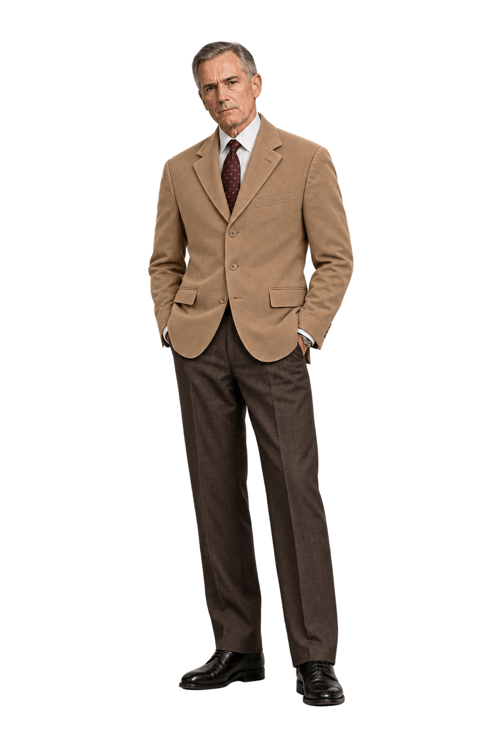 1990s Warm Camel Tan Cotton Blazer - Model