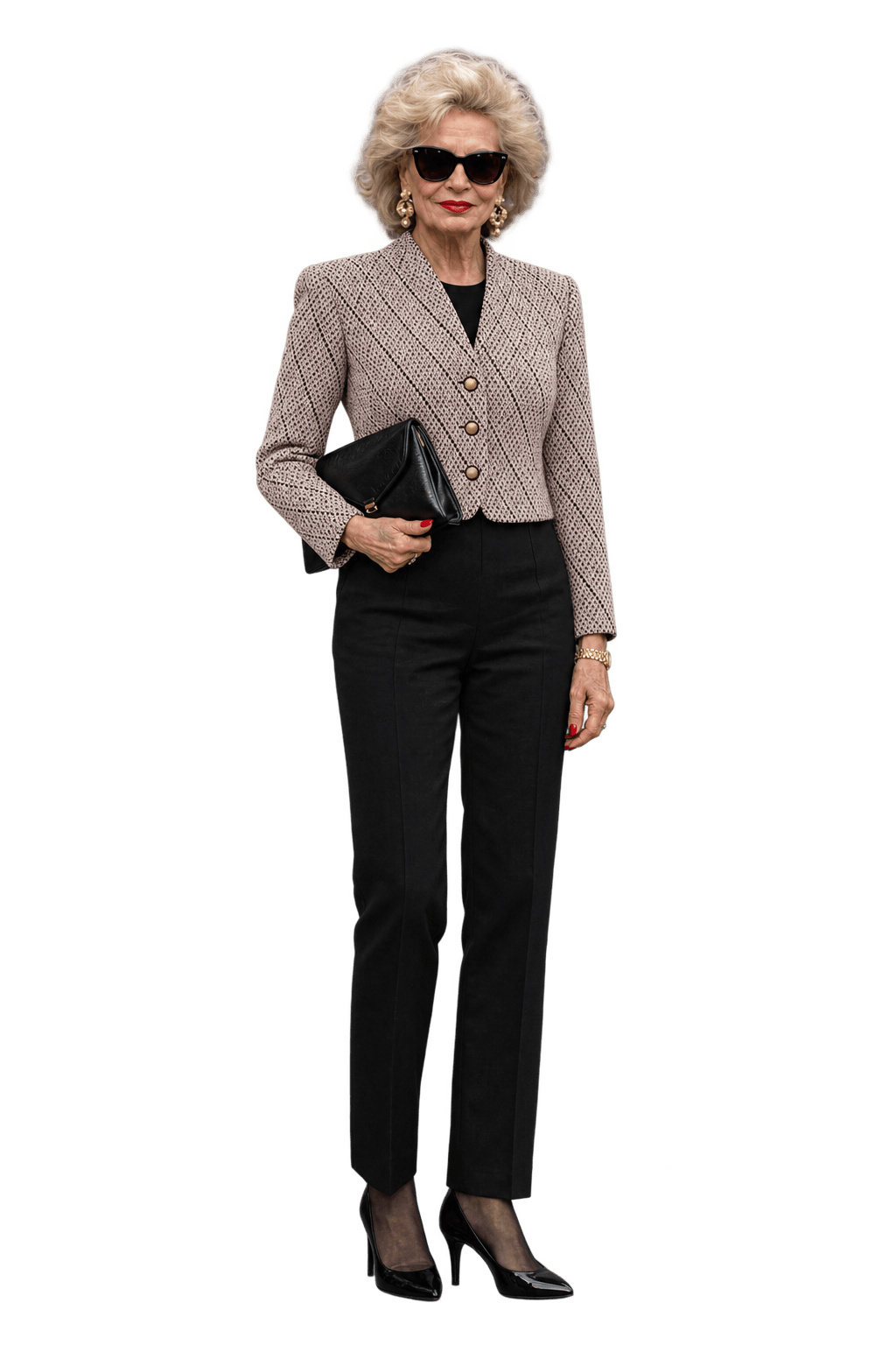 1980s Cream Woven Blazer - Model