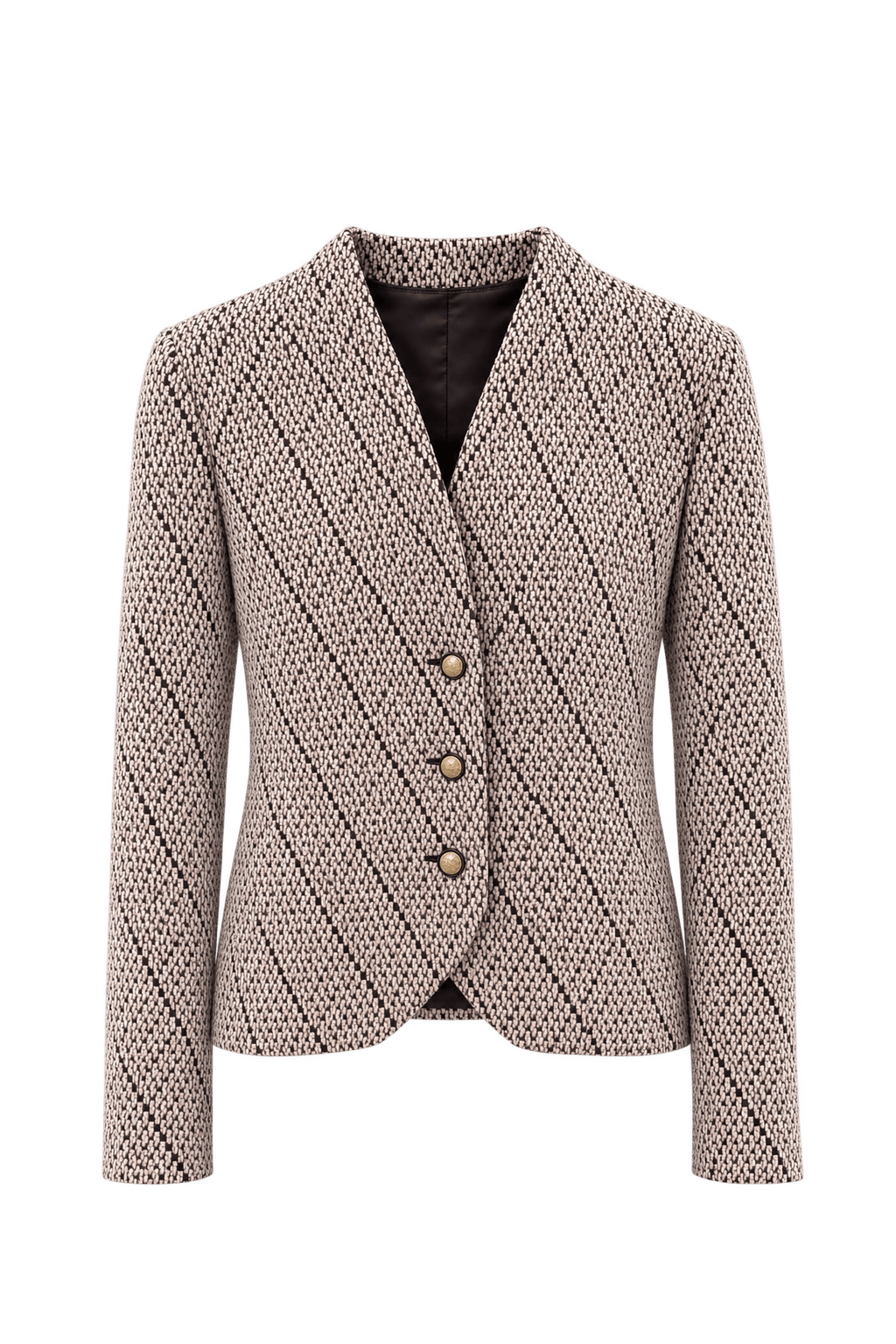 1980s Cream Woven Blazer - Front View