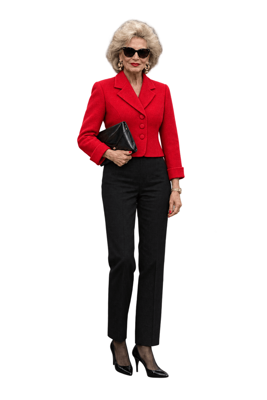 1980s Vivid Scarlet Red Woven Blazer - Model
