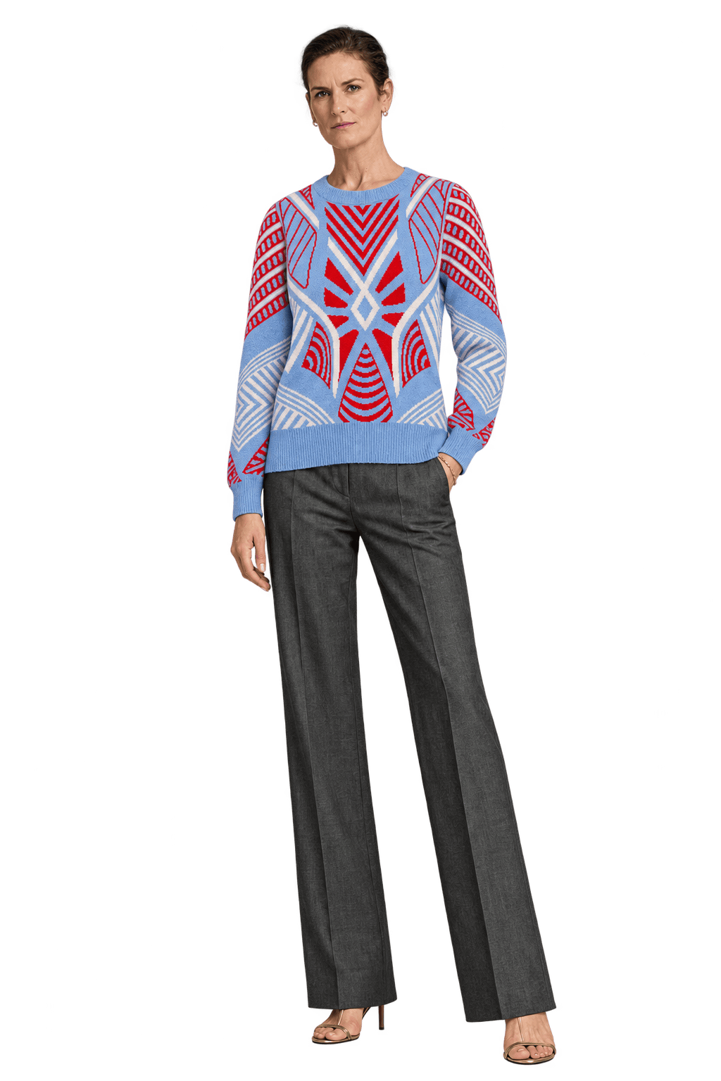 1990s Light Blue Knit Sweater - Model