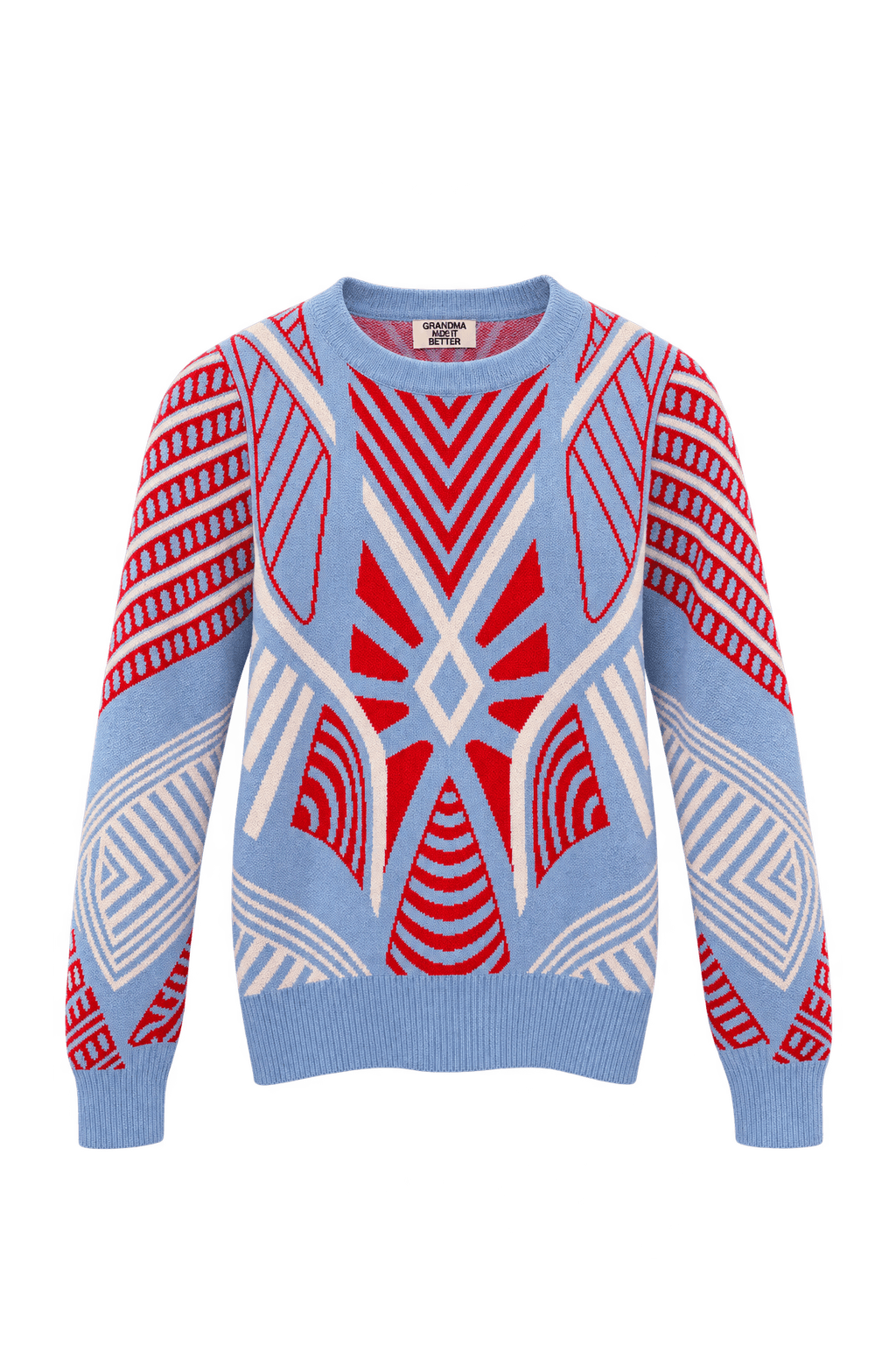 1990s Light Blue Knit Sweater - Front View