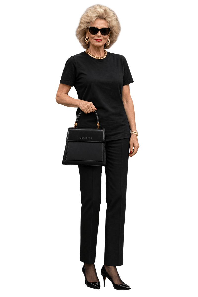 1980s Black Leather Handbag - Model