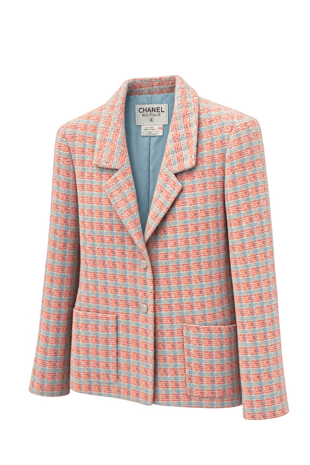 1990s Cream Tweed Blazer - Front View