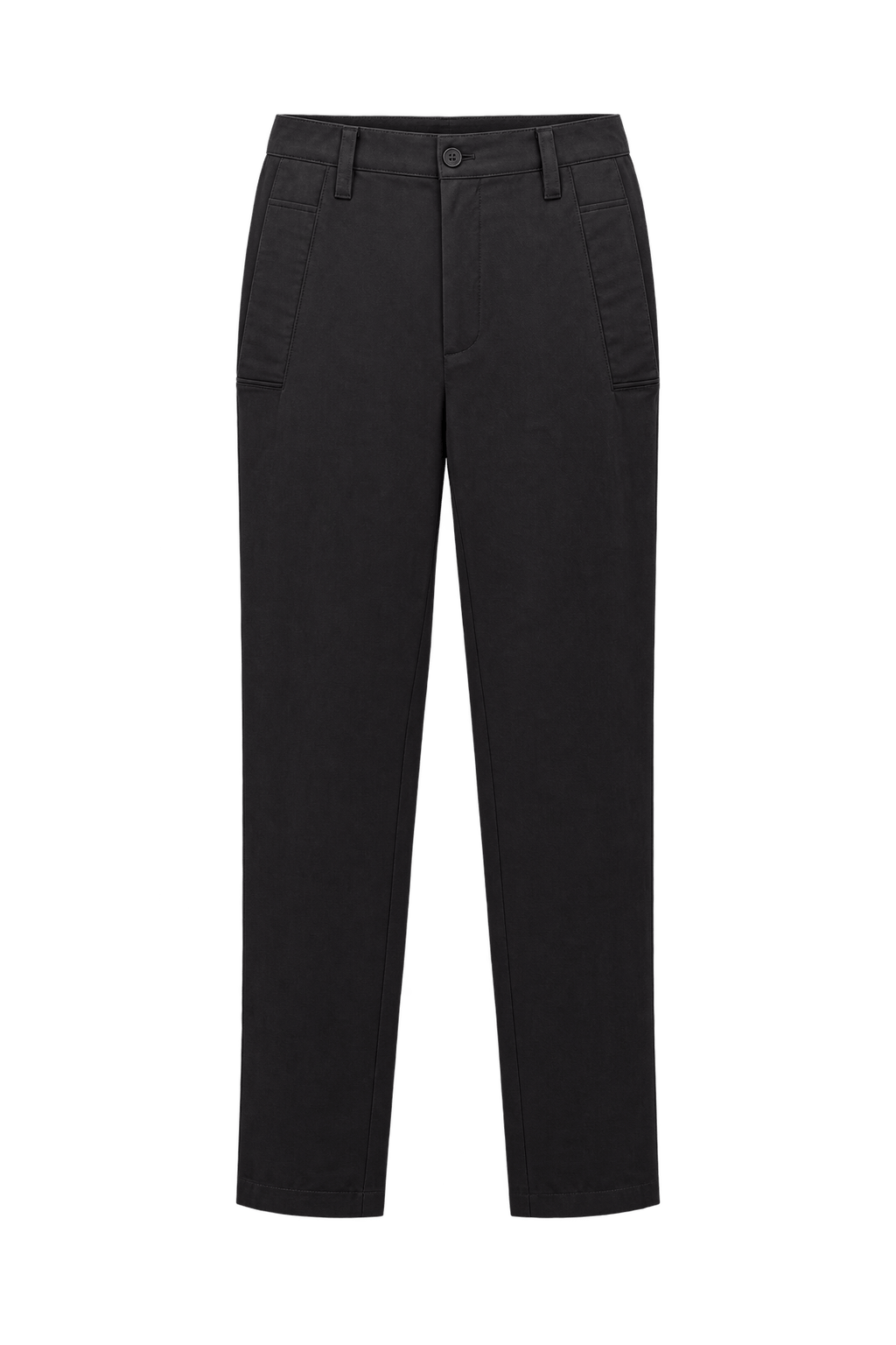 1990s Dark Chocolate Brown Cotton-Blend Trousers - Front View
