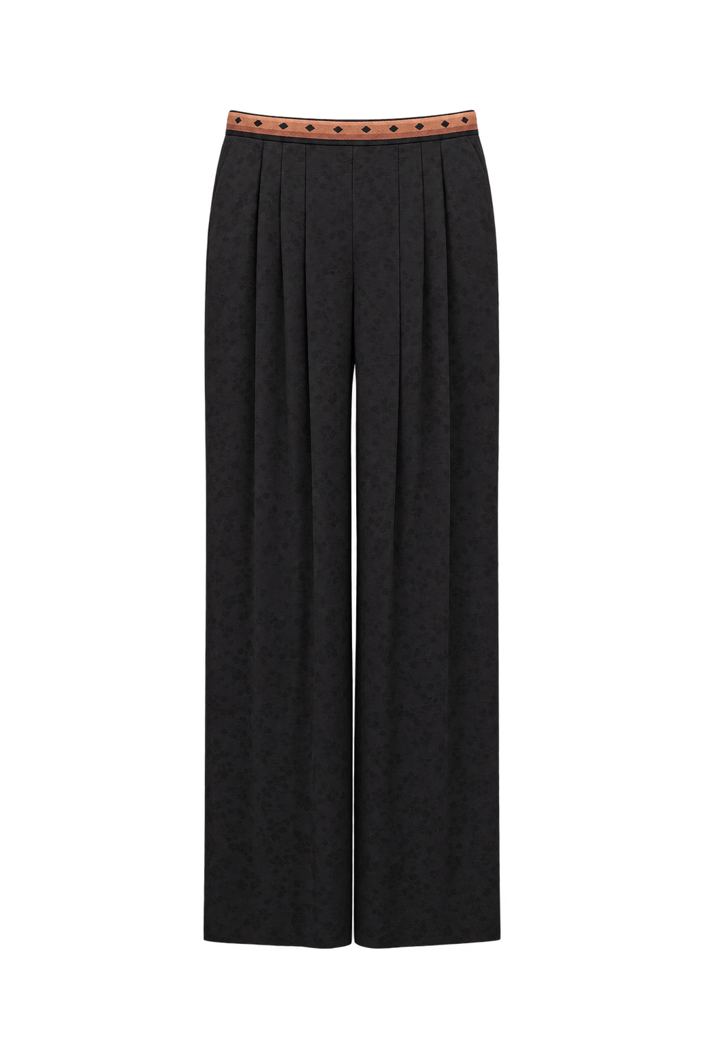 1990s Black Soft Fluid Wide-Leg Pants - Front View