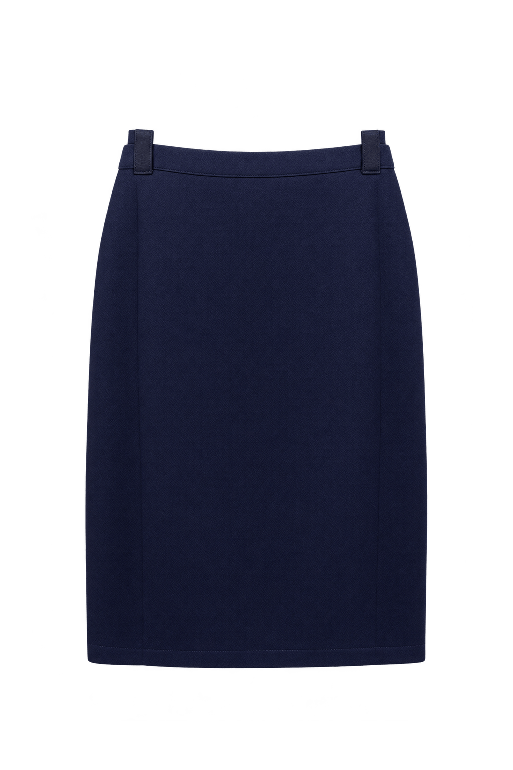 1990s Dark Navy Blue Suiting Fabric Skirt - Front View