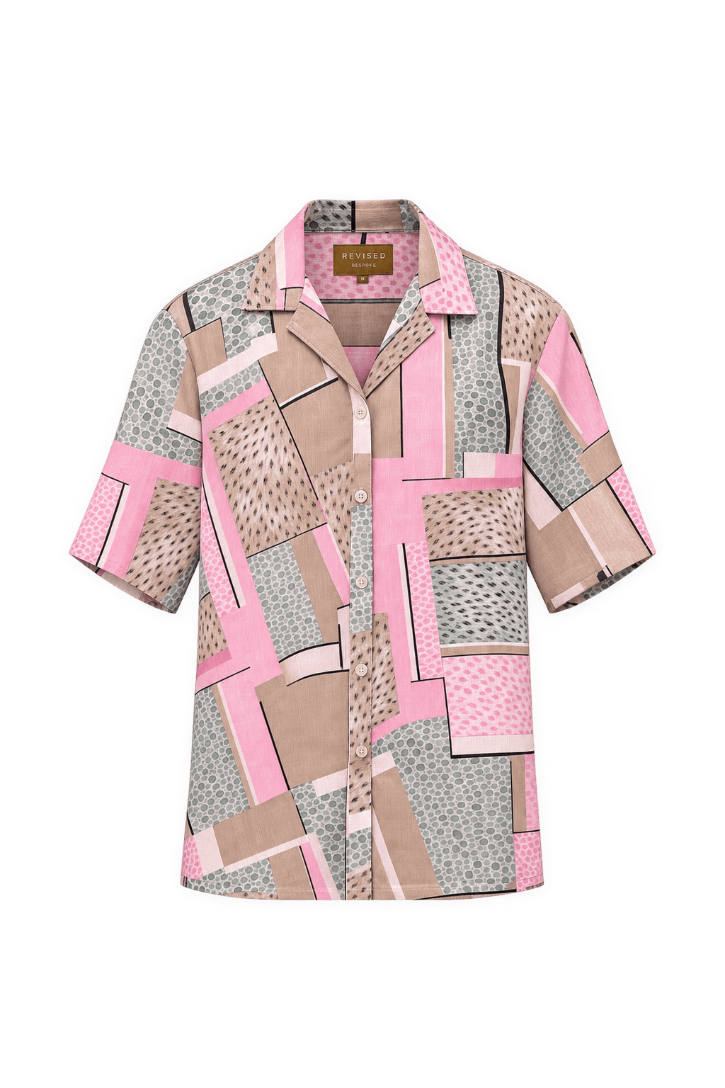 1980s Dusty Pink Unknown Button-Down Shirt - Front View