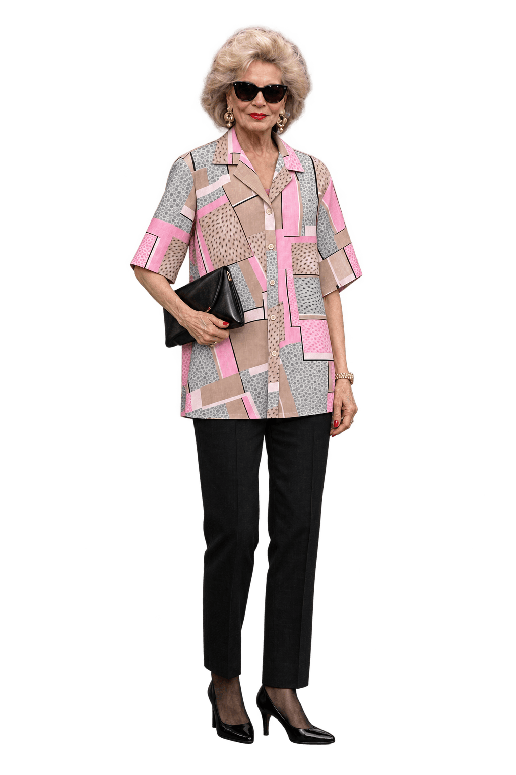 1980s Dusty Pink Unknown Button-Down Shirt - Model