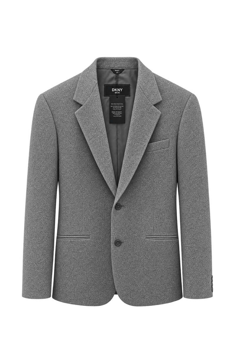 1980s Medium Heather Gray Wool Blazer - Front View