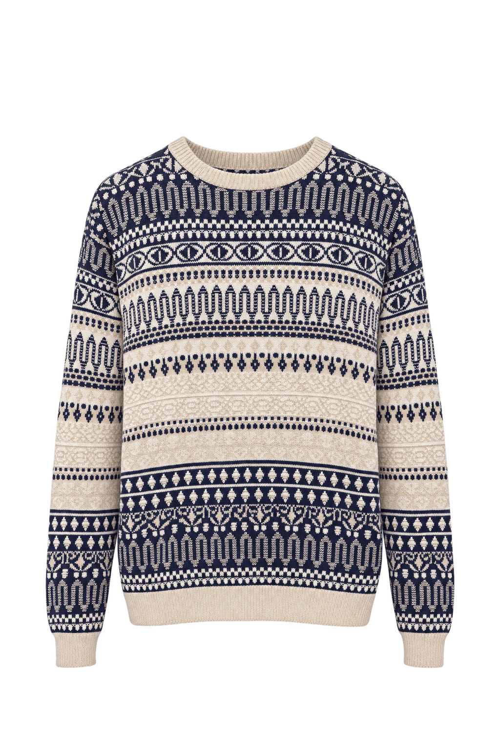 1980s Cream Knit Sweater - Front View