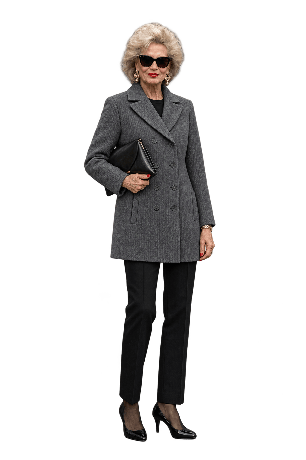 1980s Charcoal Grey Wool Blazer - Model