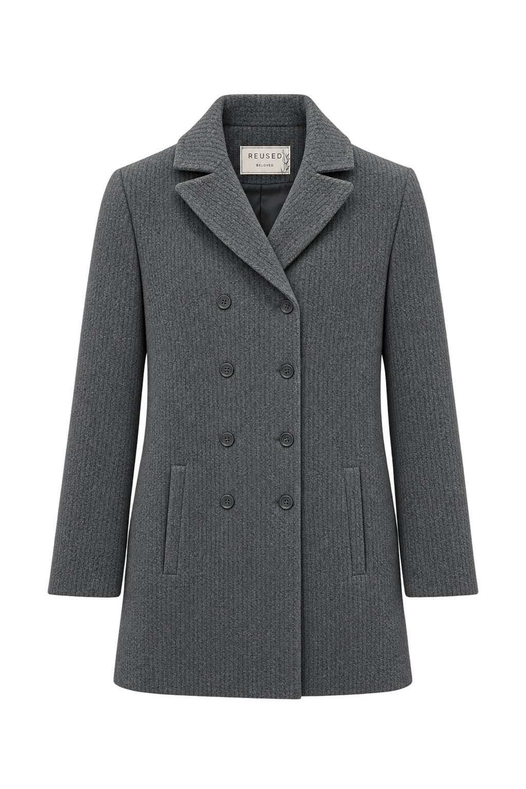1980s Charcoal Grey Wool Blazer - Front View
