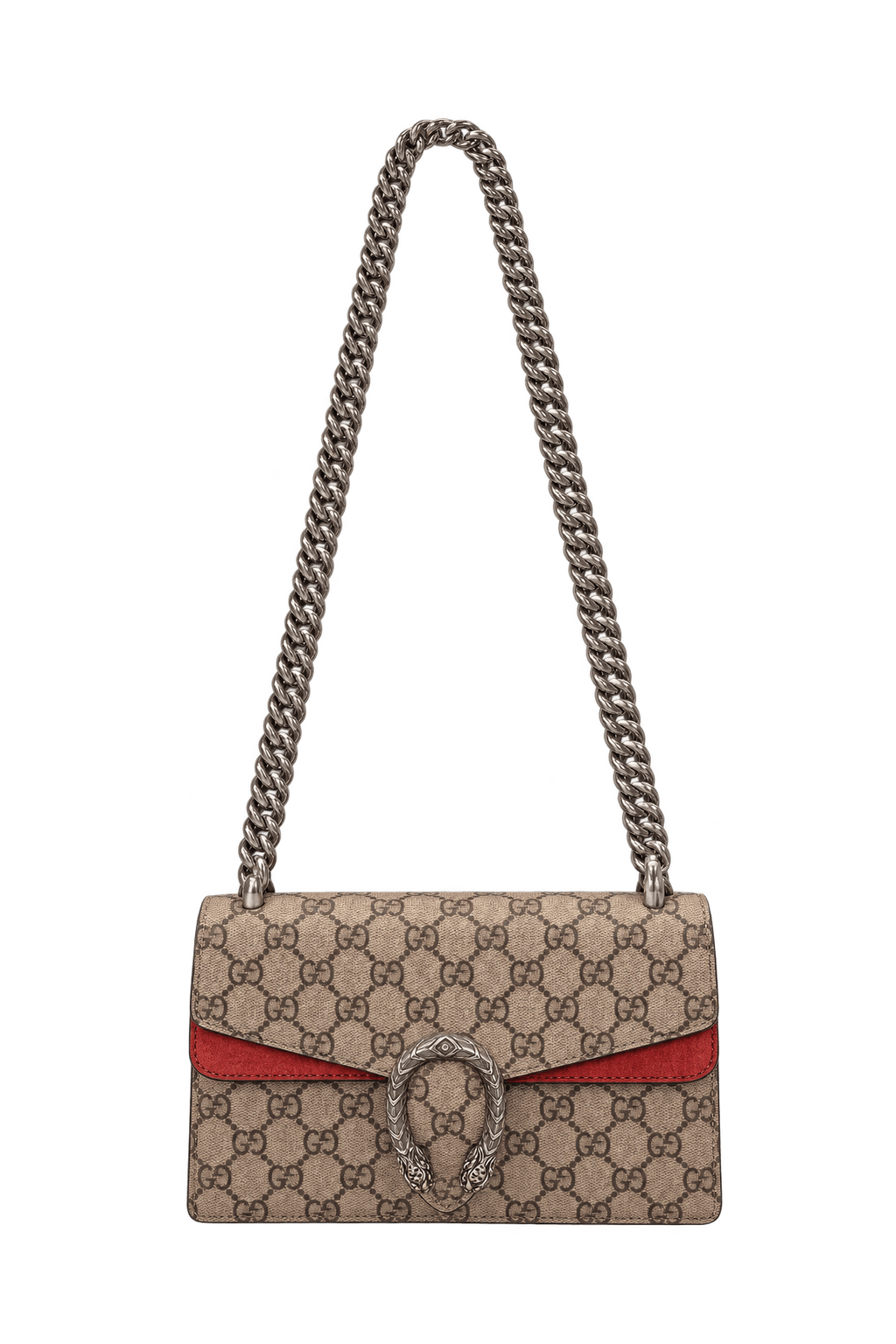 1990s Beige Coated Canvas Shoulder Bag - Front View