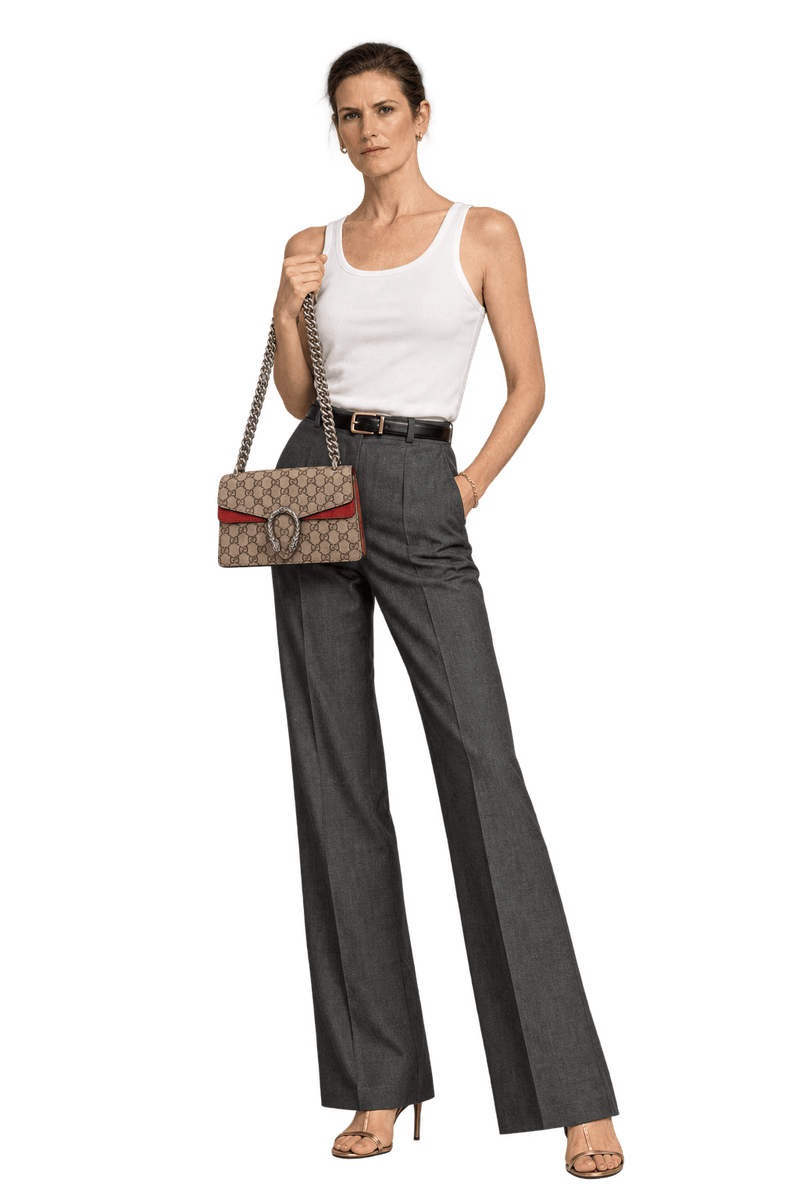 1990s Beige Coated Canvas Shoulder Bag - Model