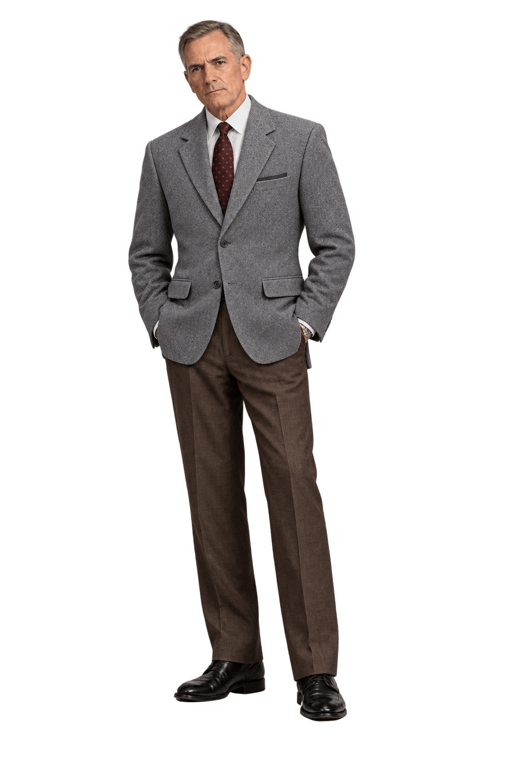 1990s Charcoal Grey Wool Blazer - Model