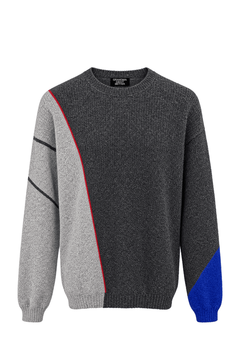 1980s Charcoal Gray Knit Sweater - Front View