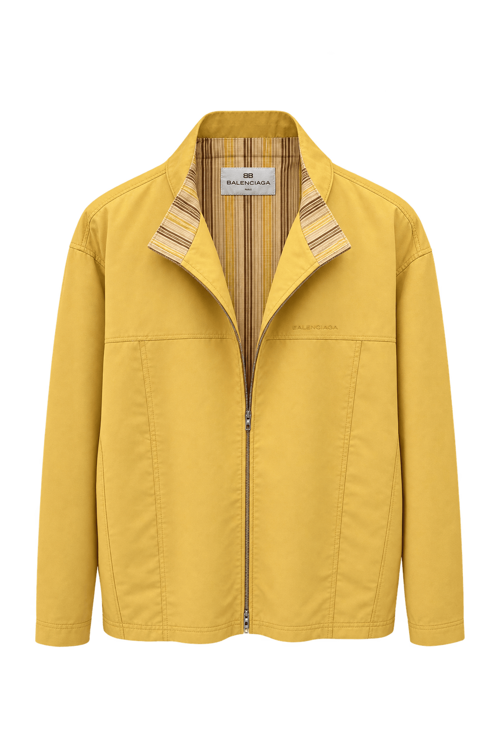 1980s Golden Yellow Unverified Woven Fabric Jacket - Front View