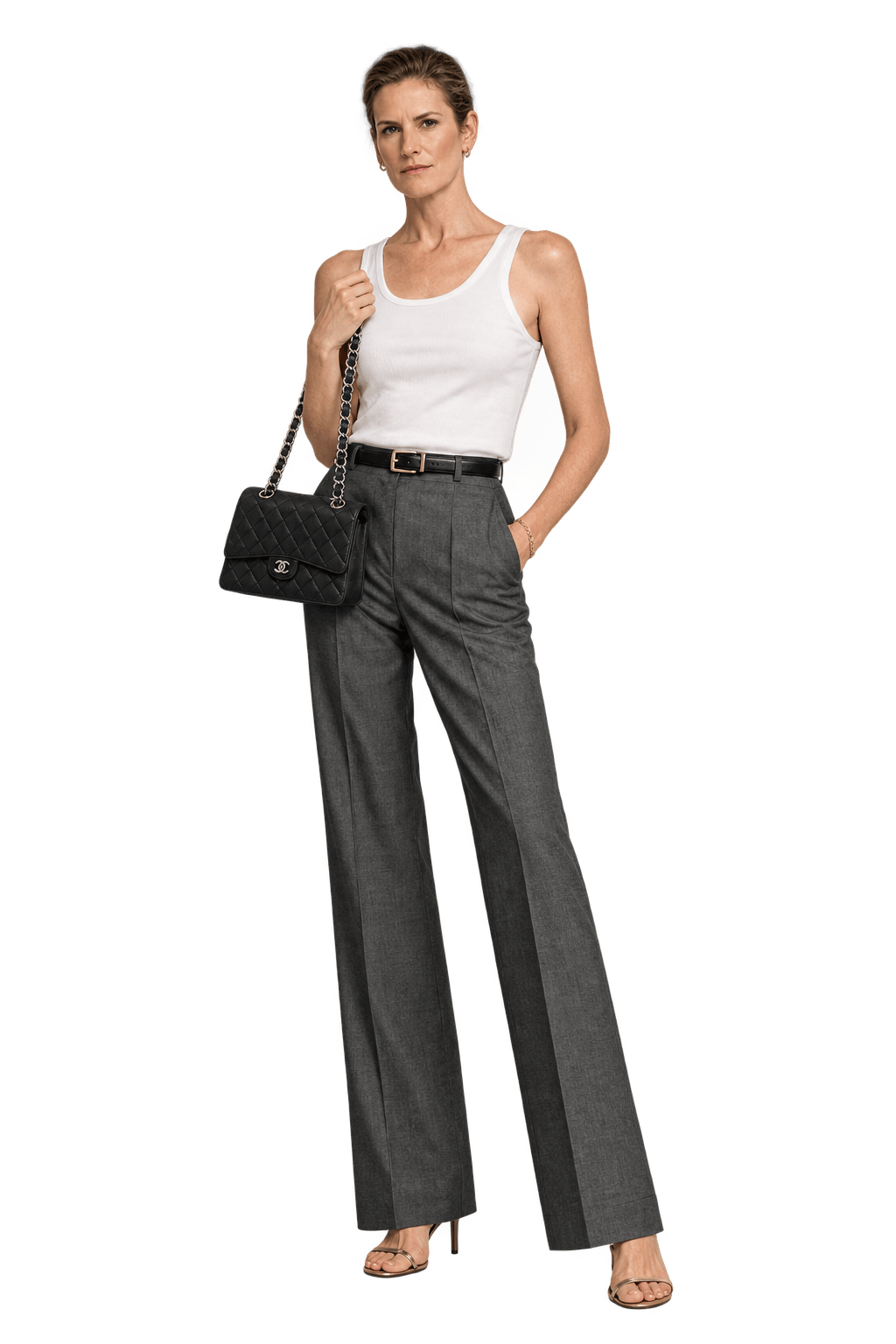 1990s Black Leather Shoulder Bag - Model