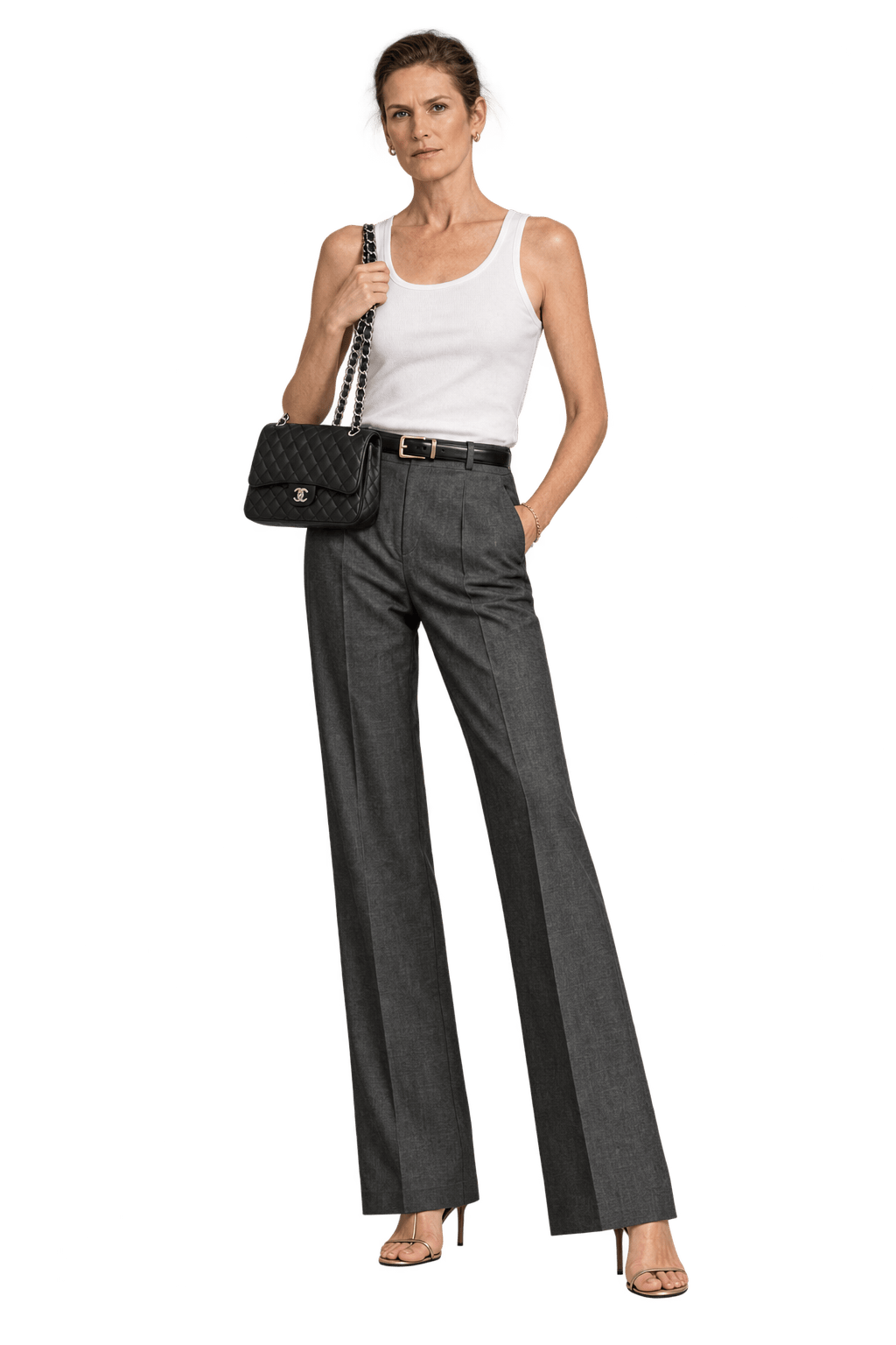 1990s Black Leather Shoulder Bag - Model