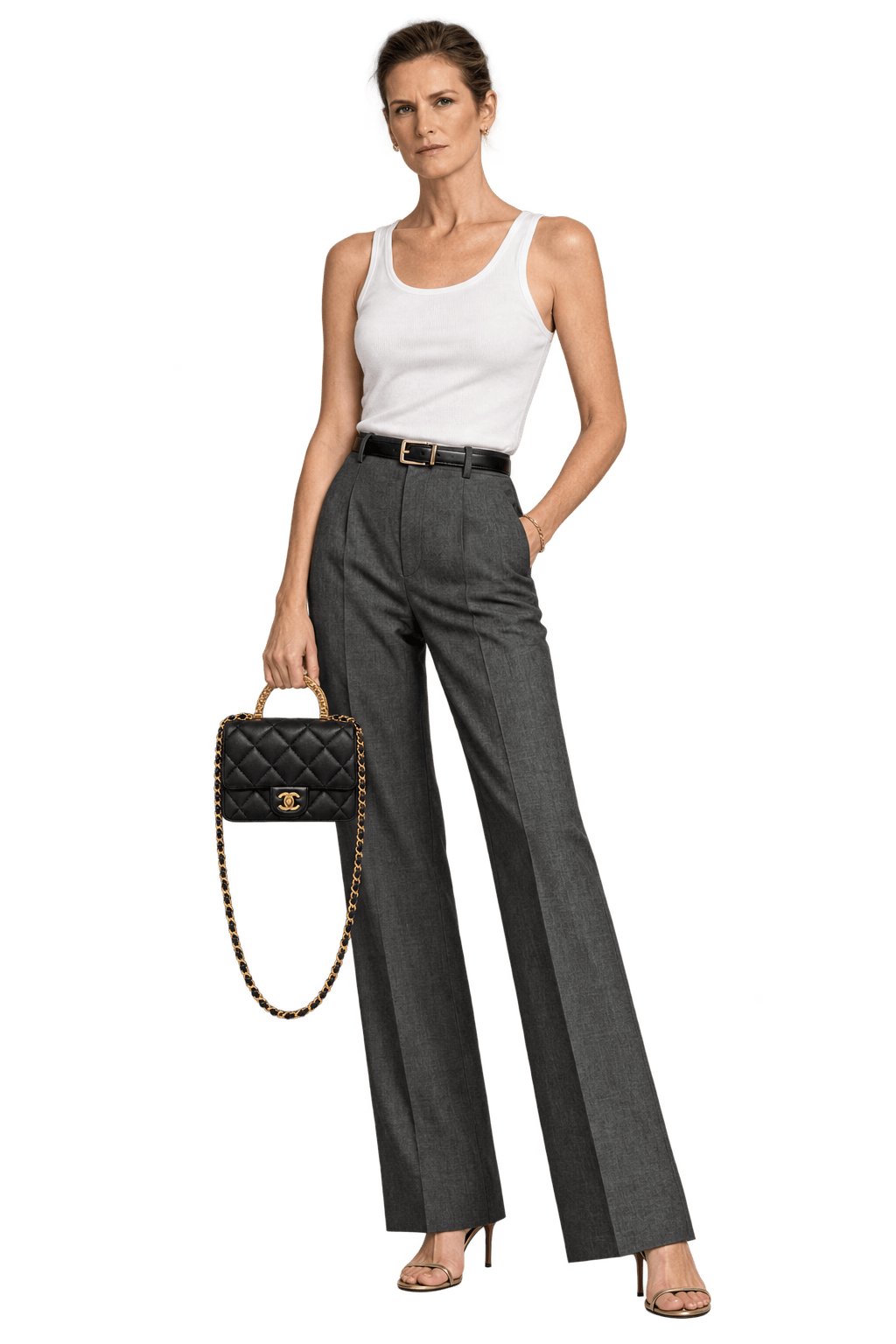 1990s Black Leather-Like Handbag - Model