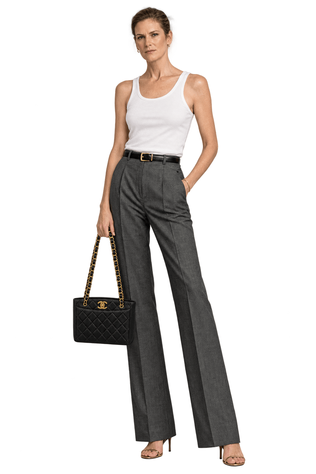 1990s Black Leather Shoulder Bag - Model