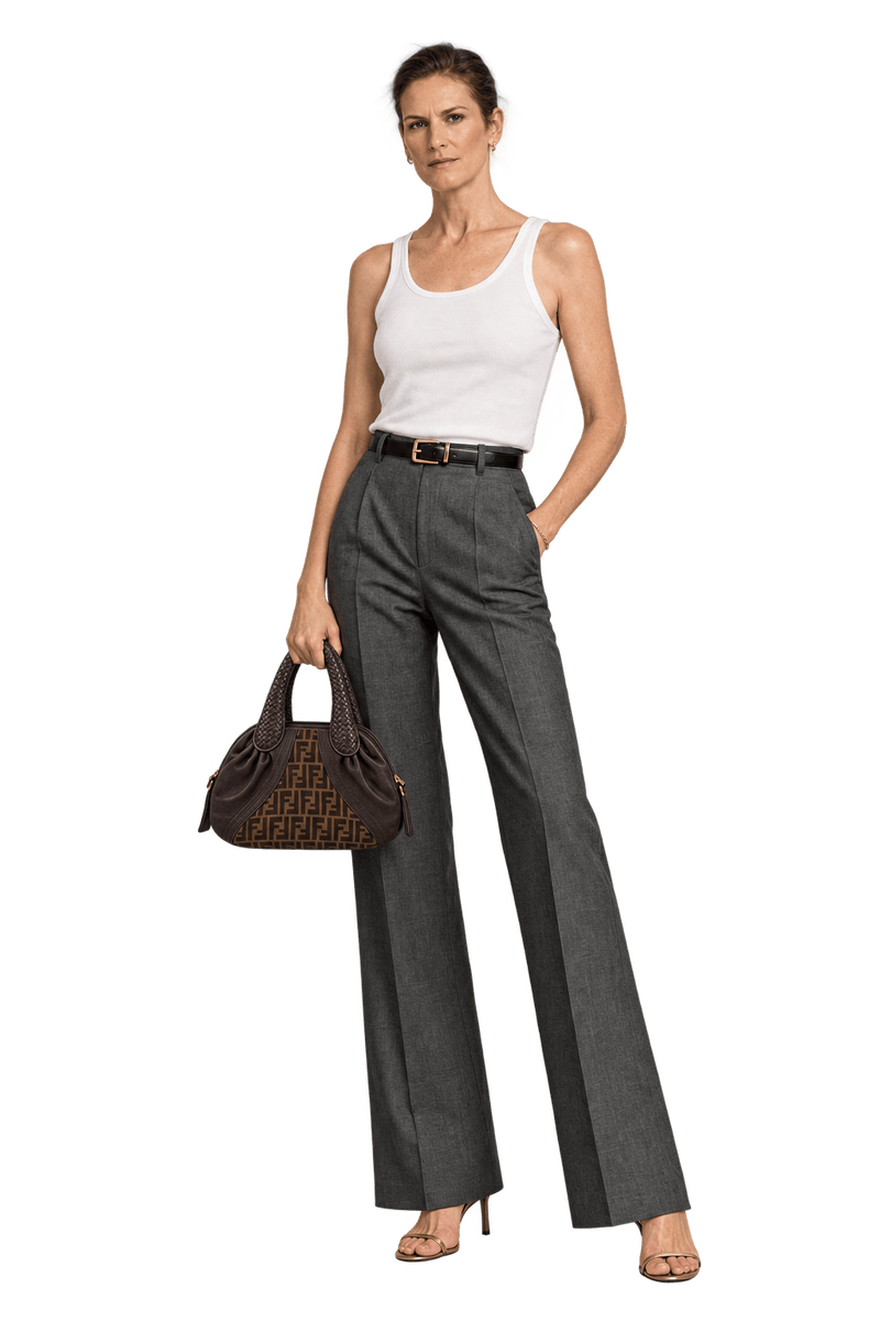 1990s Dark Chocolate Brown Leather Handbag - Model