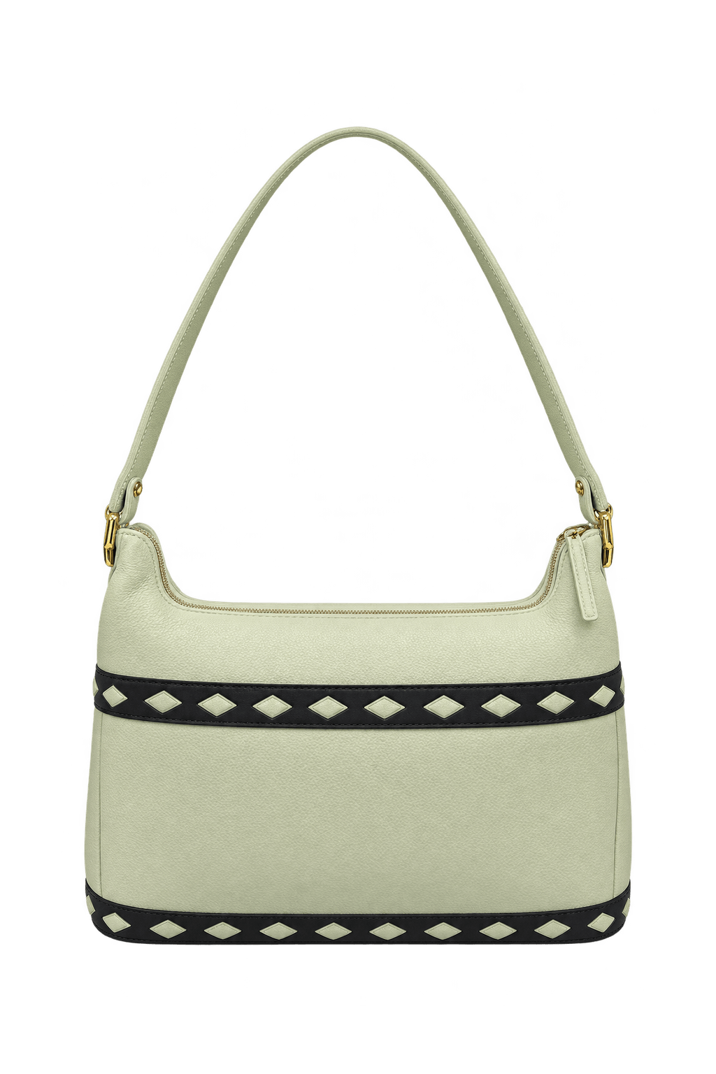 1980s Pale Mint Green Leather-like Handbag - Front View
