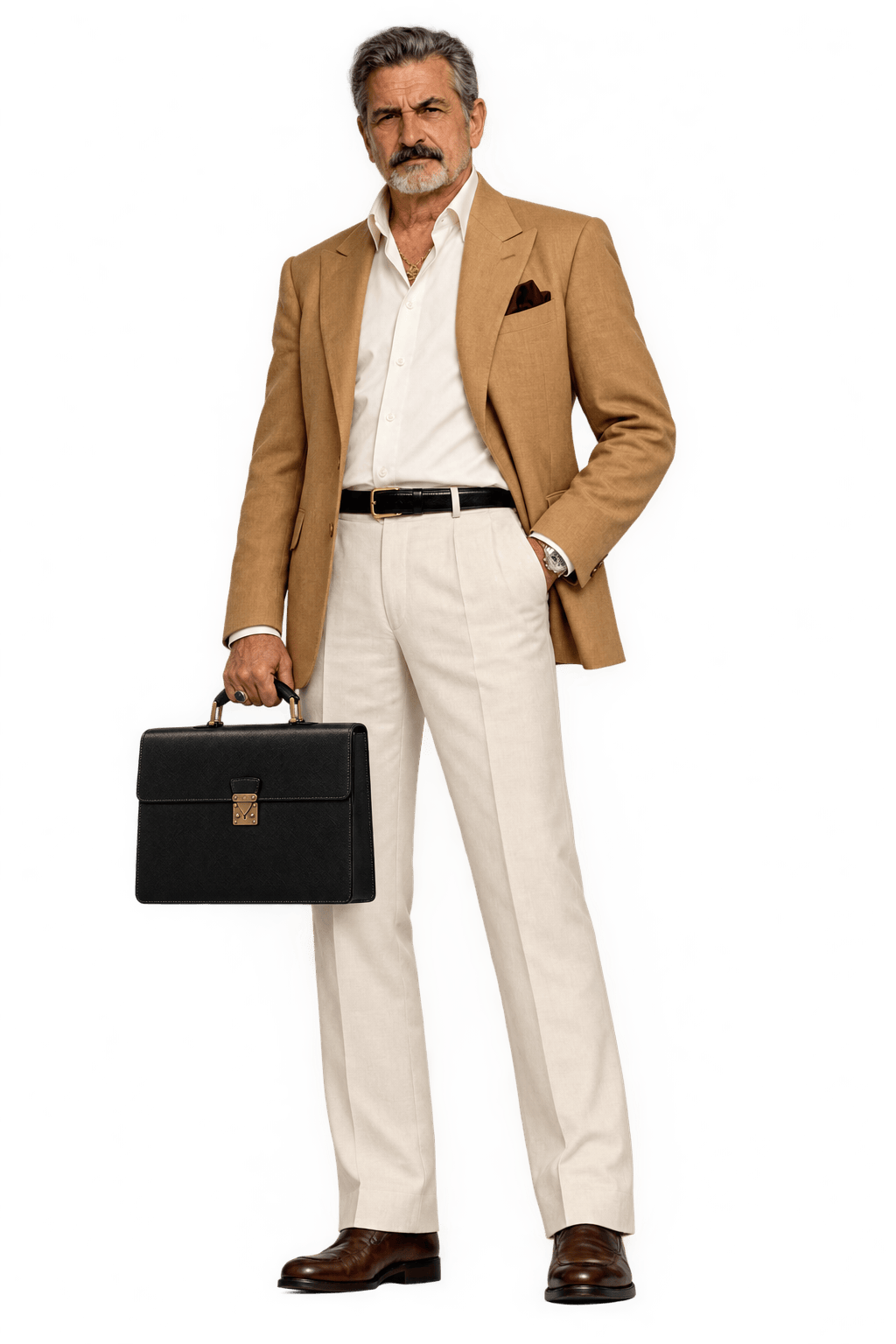 1980s Black Leather Briefcase - Model