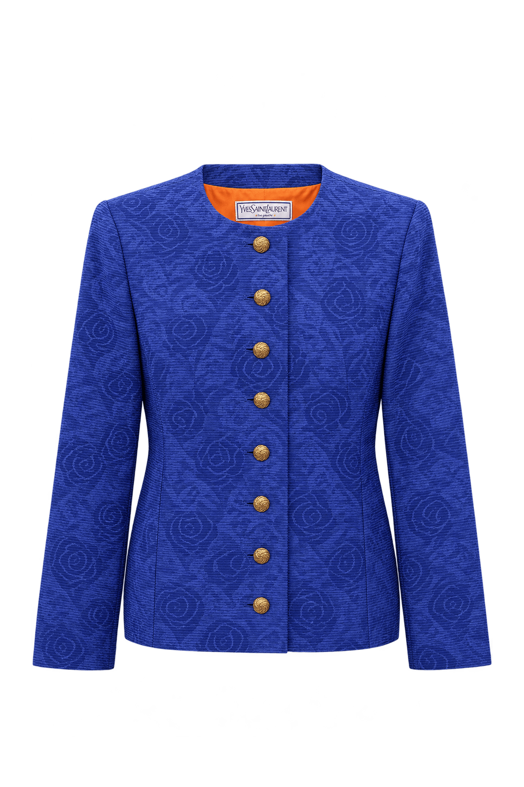 1980s Vivid Violet Jacquard Blazer - Front View