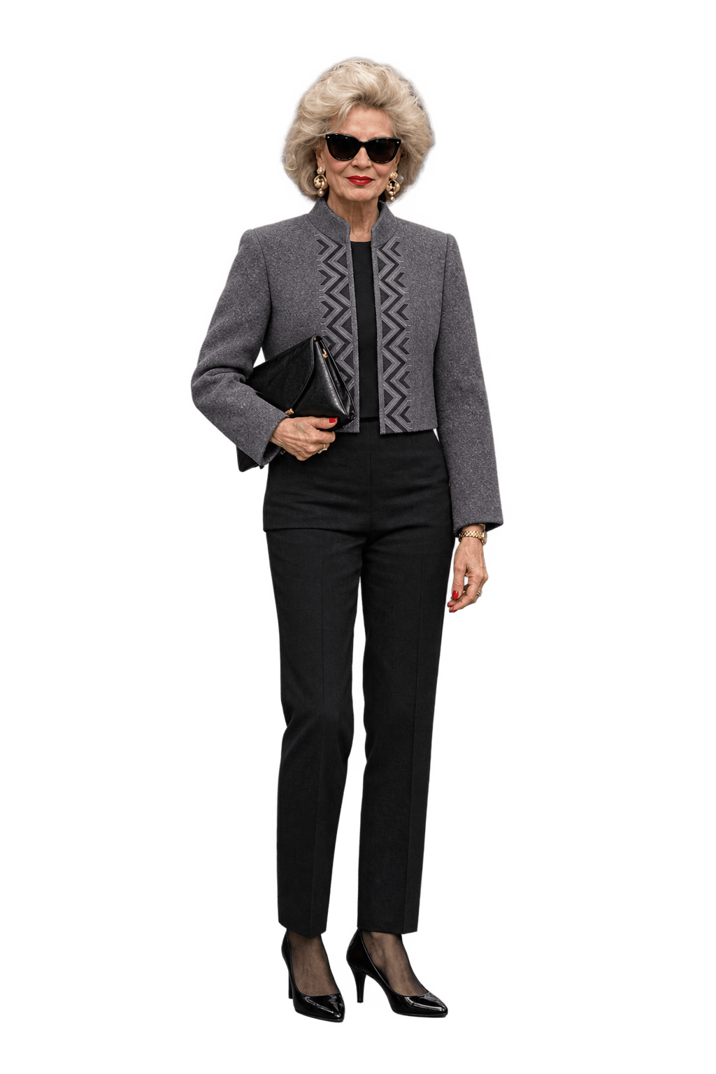 1980s Heathered Taupe Gray Wool Jacket - Model