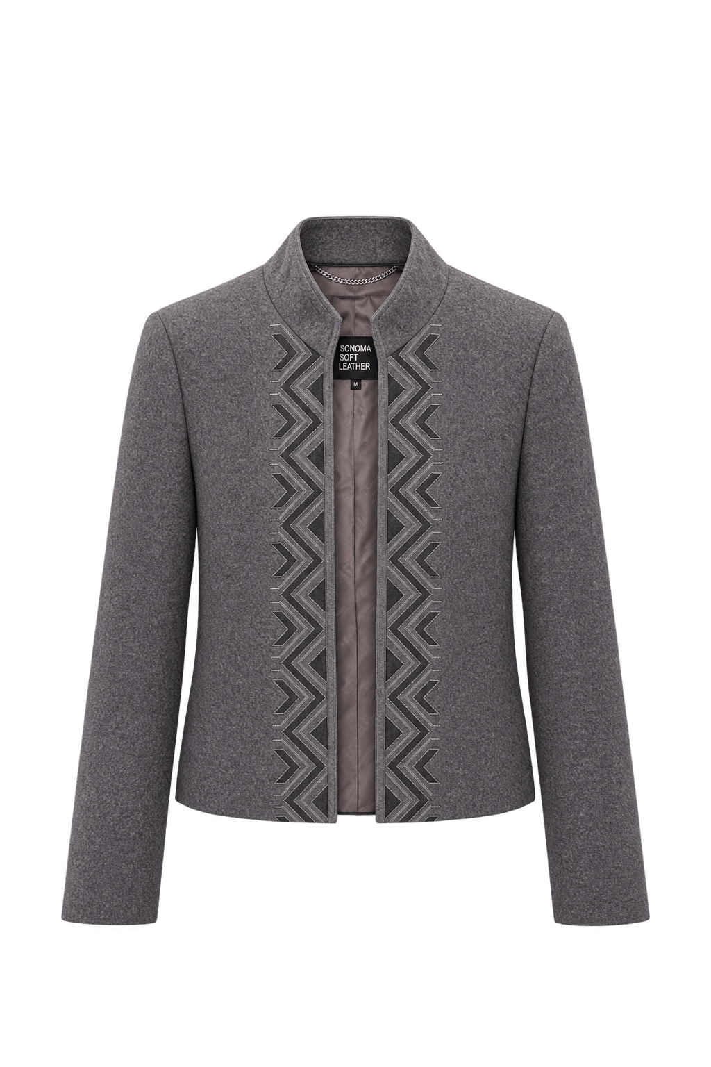 1980s Heathered Taupe Gray Wool Jacket - Front View
