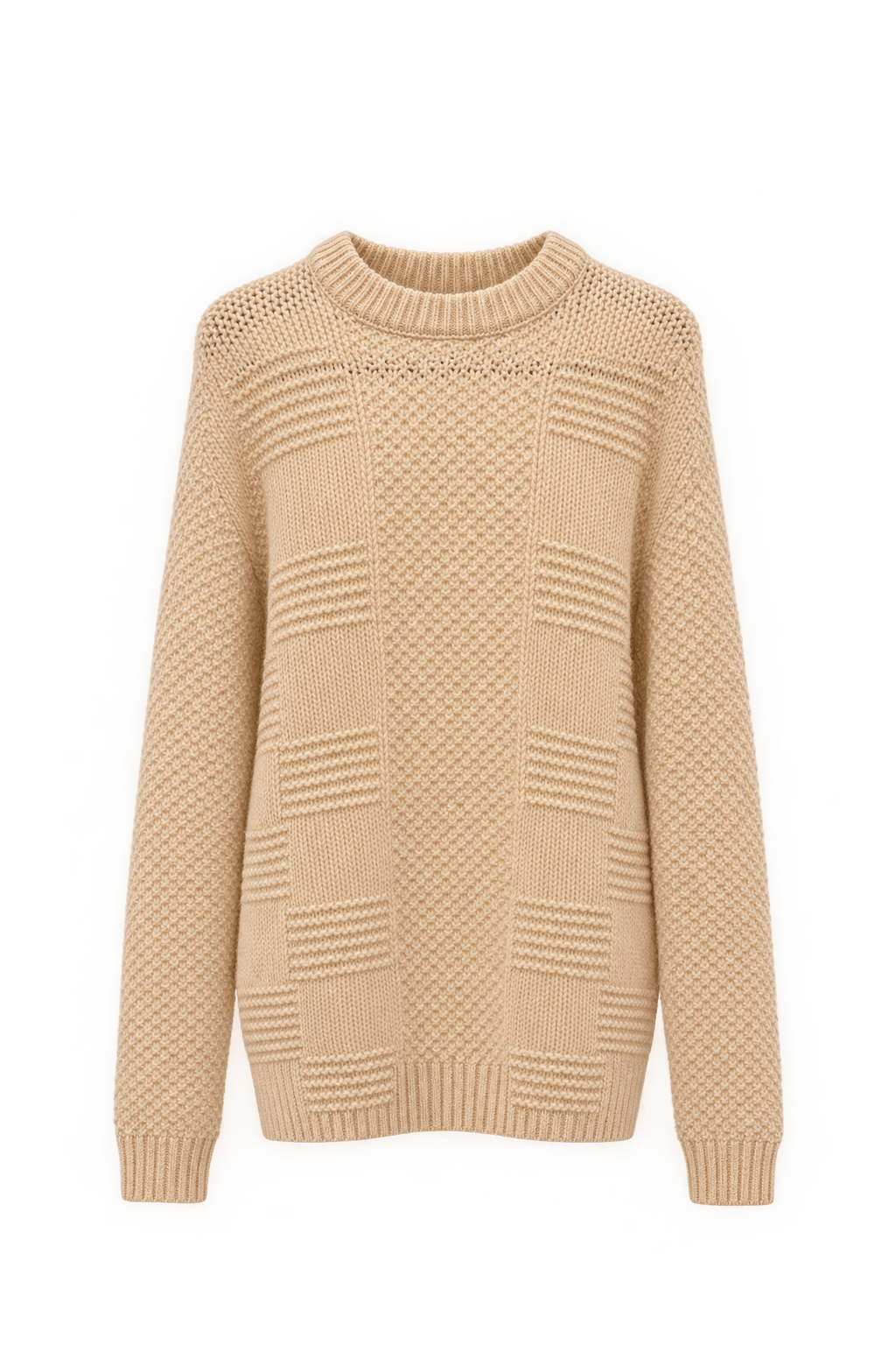 1970s Warm Cream Knit Sweater - Front View